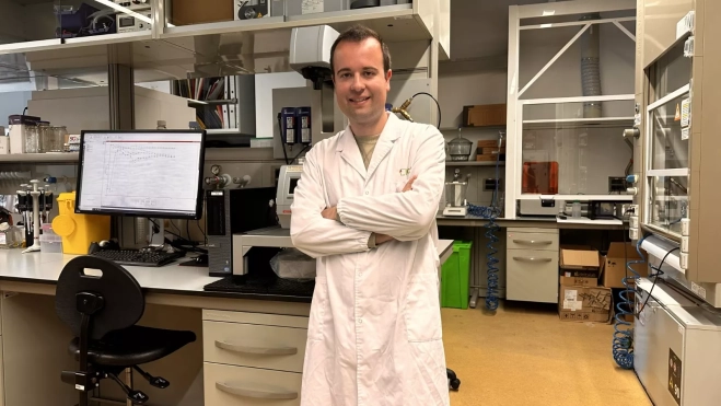 David Esporrín, en su laboratorio.