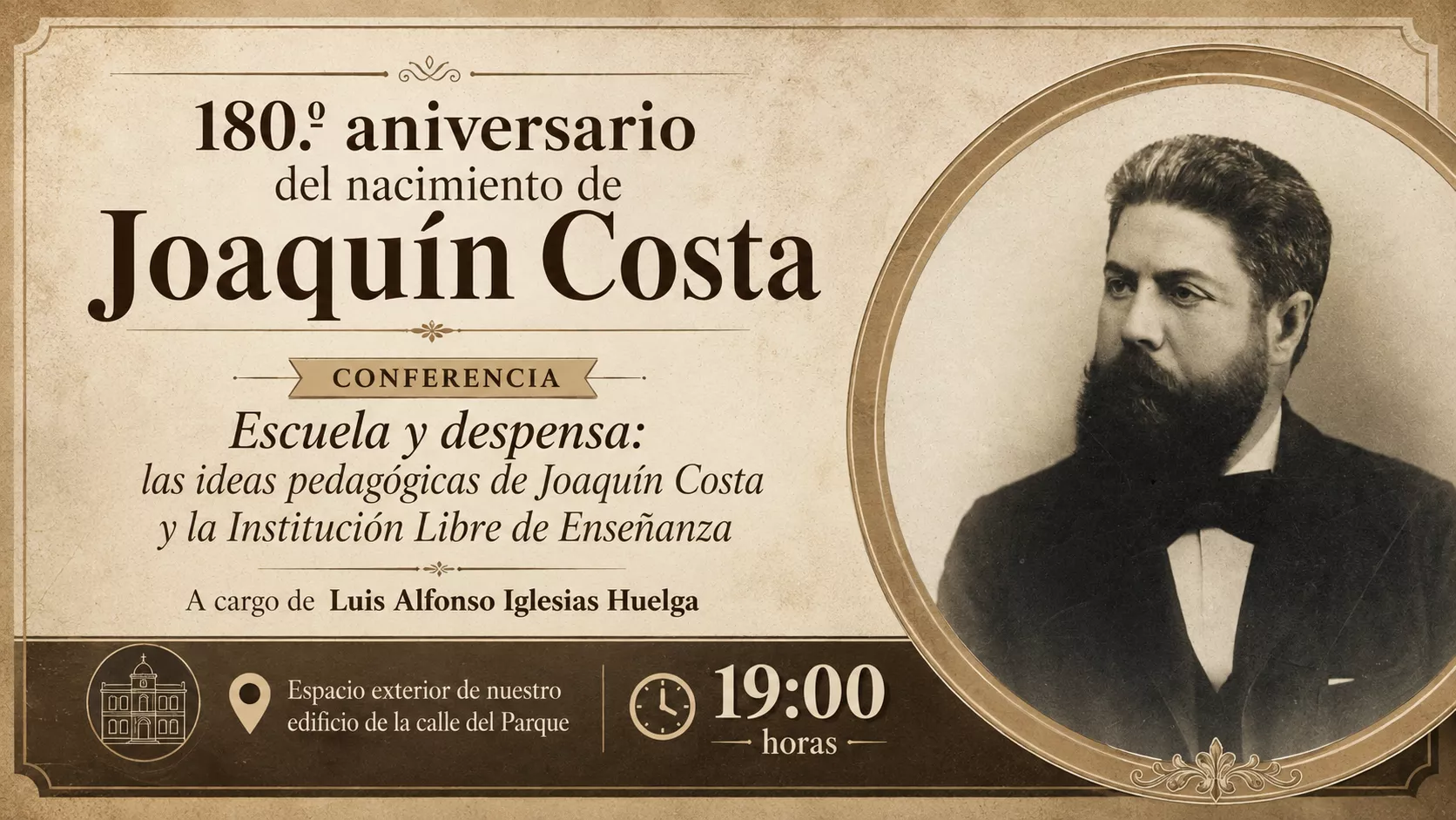Conferencia en el aniversario de Joaquín Costa Conferencia en el aniversario de Joaquín Costa