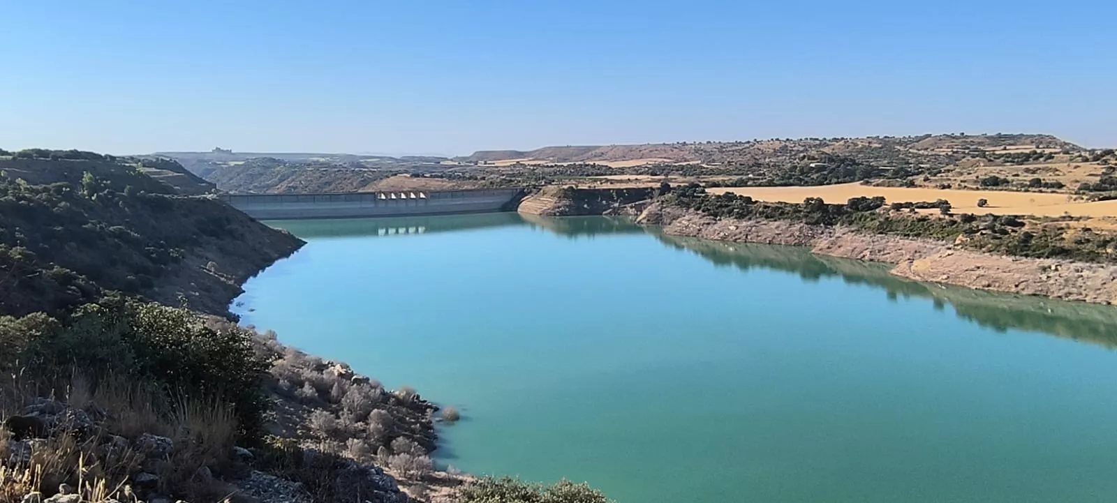 El Embalse de Montearagón, al 50,59 % de su capacidad. Foto Joaquín Santafé