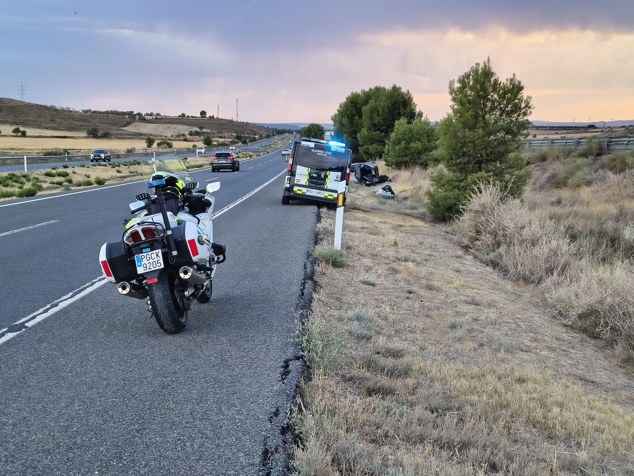 Herido grave un conductor de 23 años tras un accidente a la altura de Almudévar
