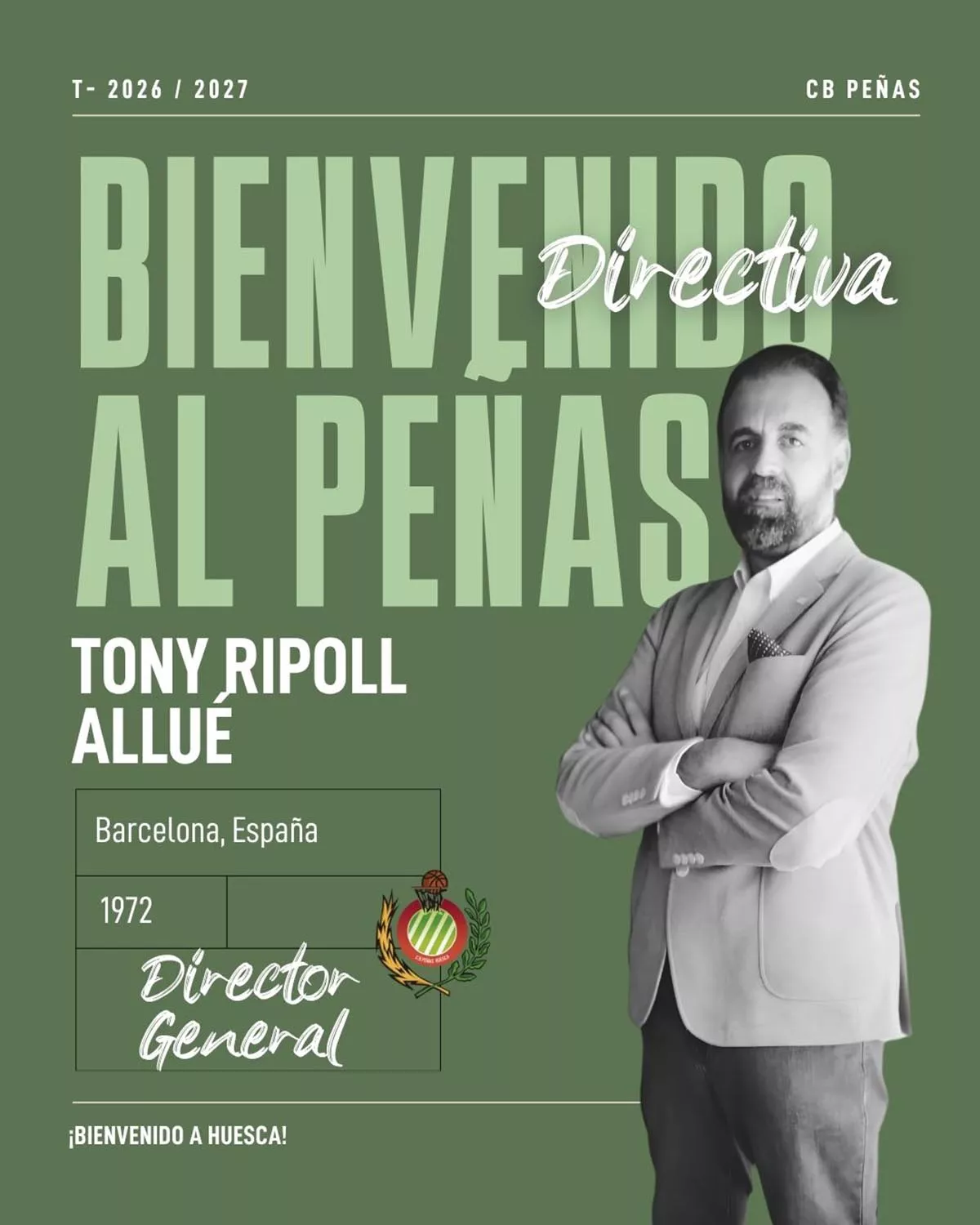 Tony Ripoll nuevo director general del CB Peñas.