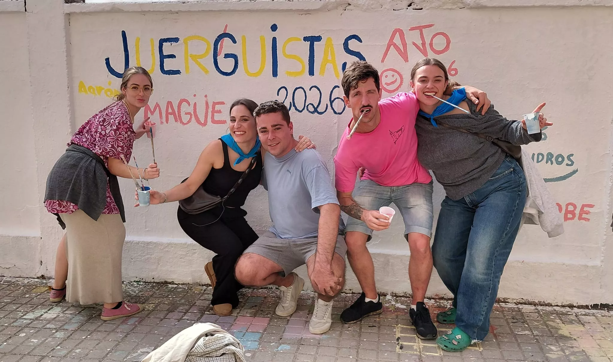 Mural infantil en las fiestas de Ayerbe. 