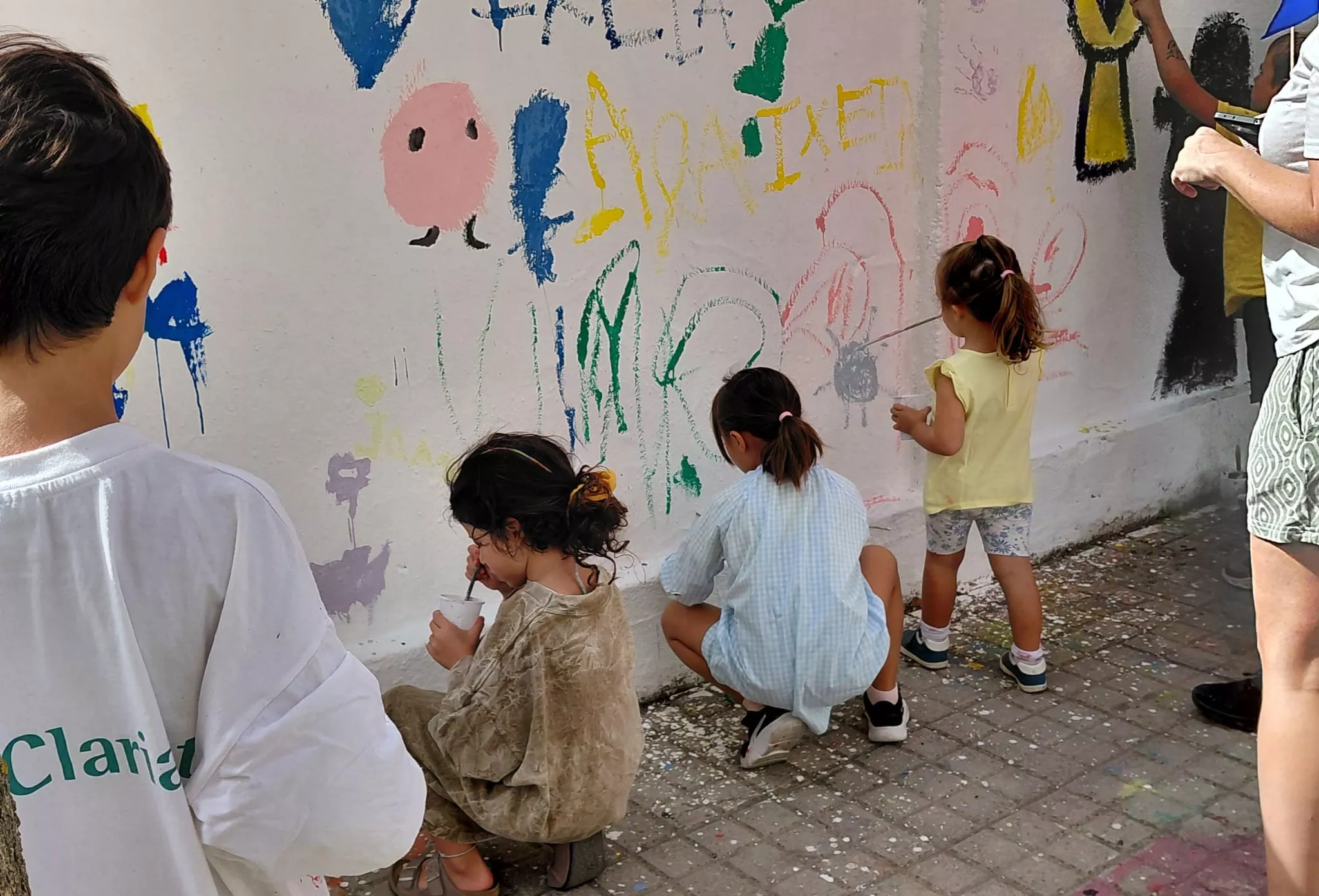 Mural infantil en las fiestas de Ayerbe. 