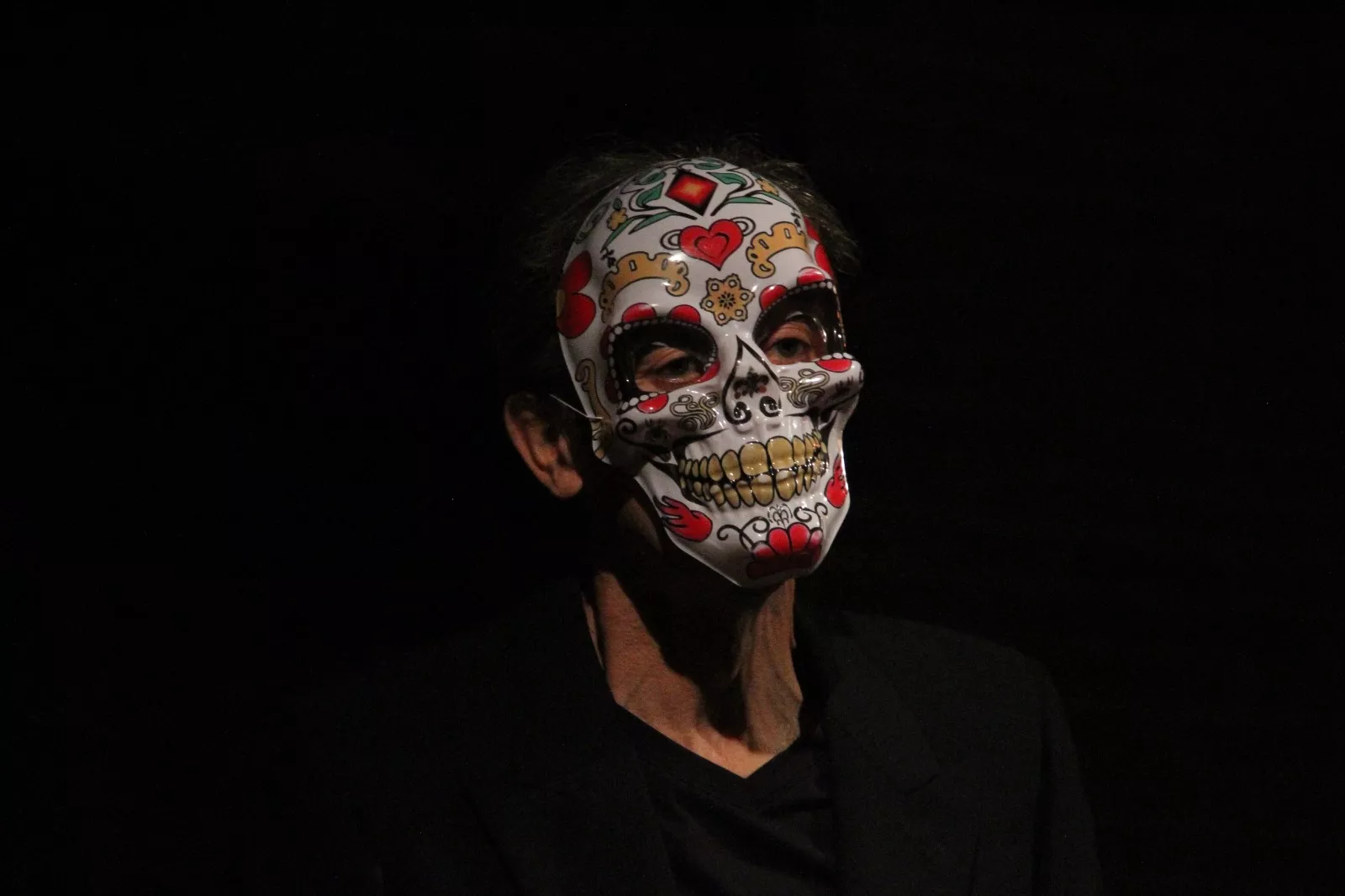 Jesús Peñas y el  Sr. Calaca en Robres. Foto Carlos Neofato