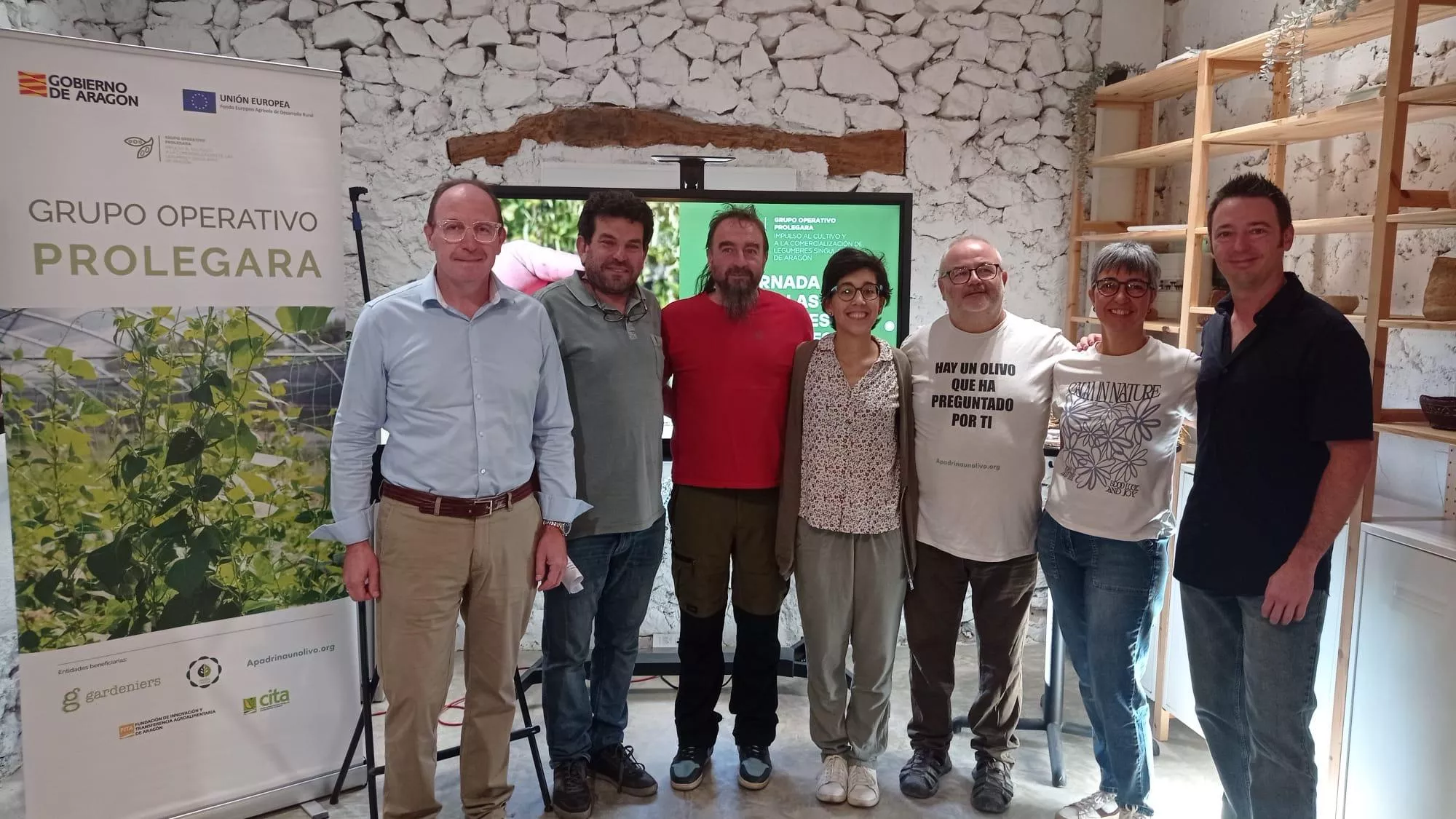 Participantes en la Jornada de Oliete con Ismael Ferrer y Cristina Mallor