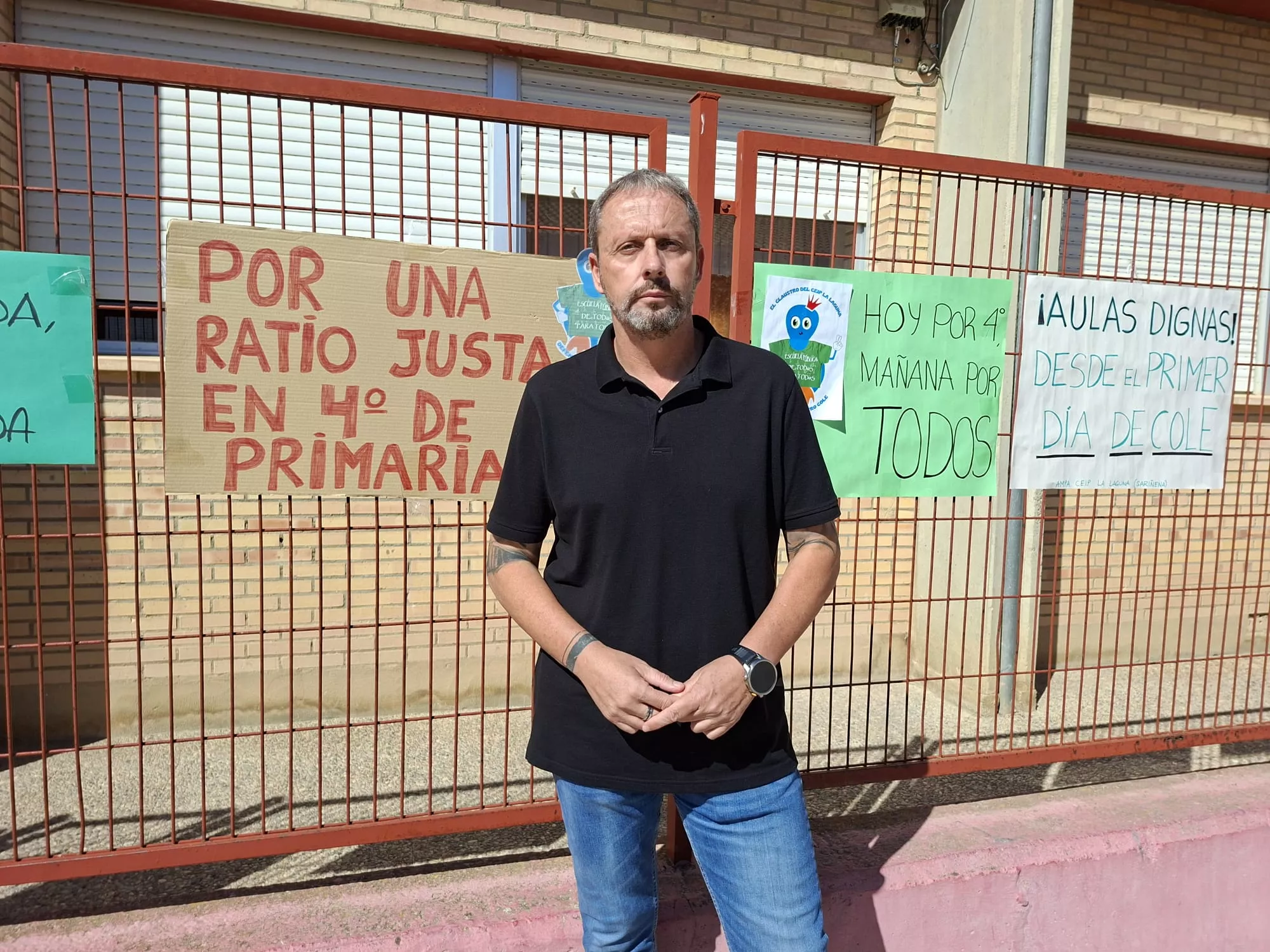 Juan Escalzo. El PSOE de Sariñena reclama soluciones urgentes para el CEIP La Laguna