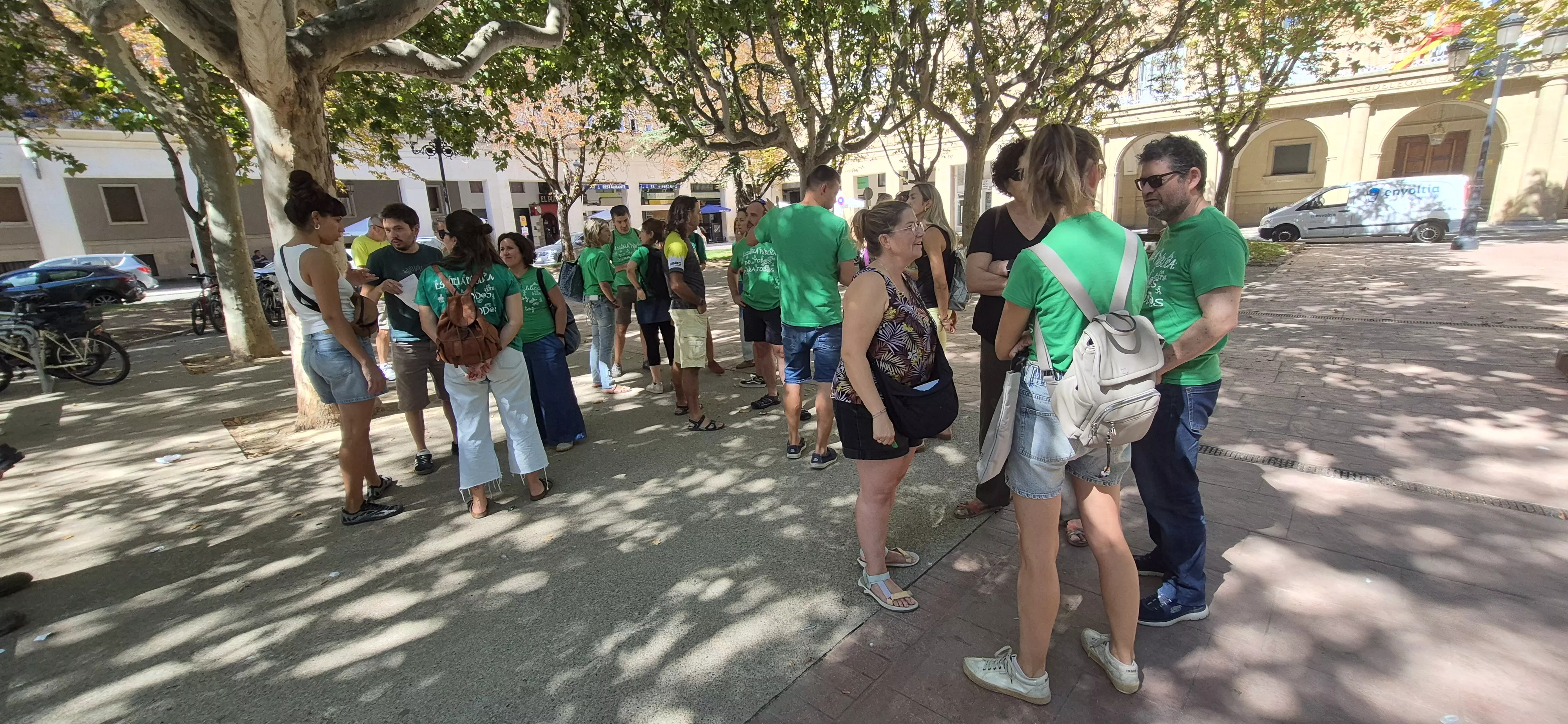 Concentración de sindicatos contra el modelo de la Inspección de Educación. Foto Myriam Martínez