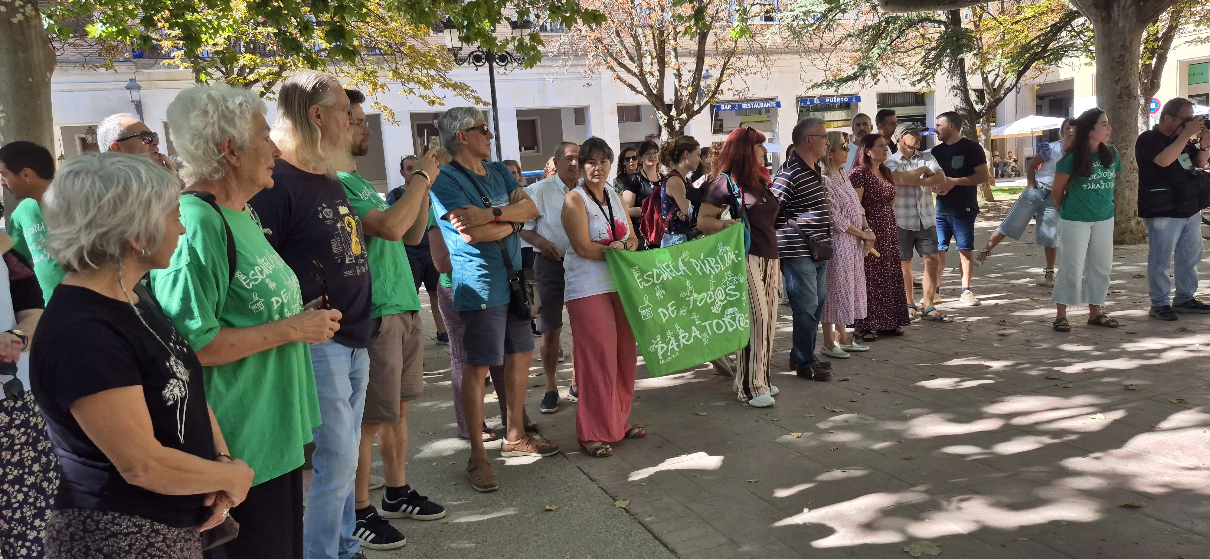 Concentración de sindicatos contra el modelo de la Inspección de Educación. Foto Myriam Martínez