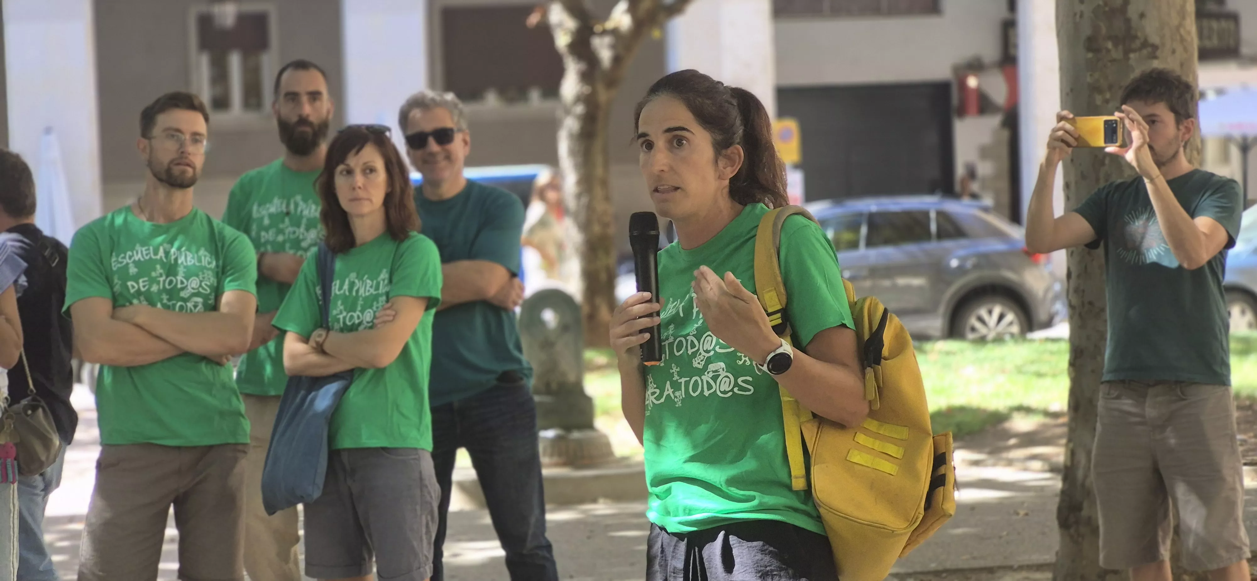 Concentración de sindicatos contra el modelo de la Inspección de Educación. Foto Myriam Martínez