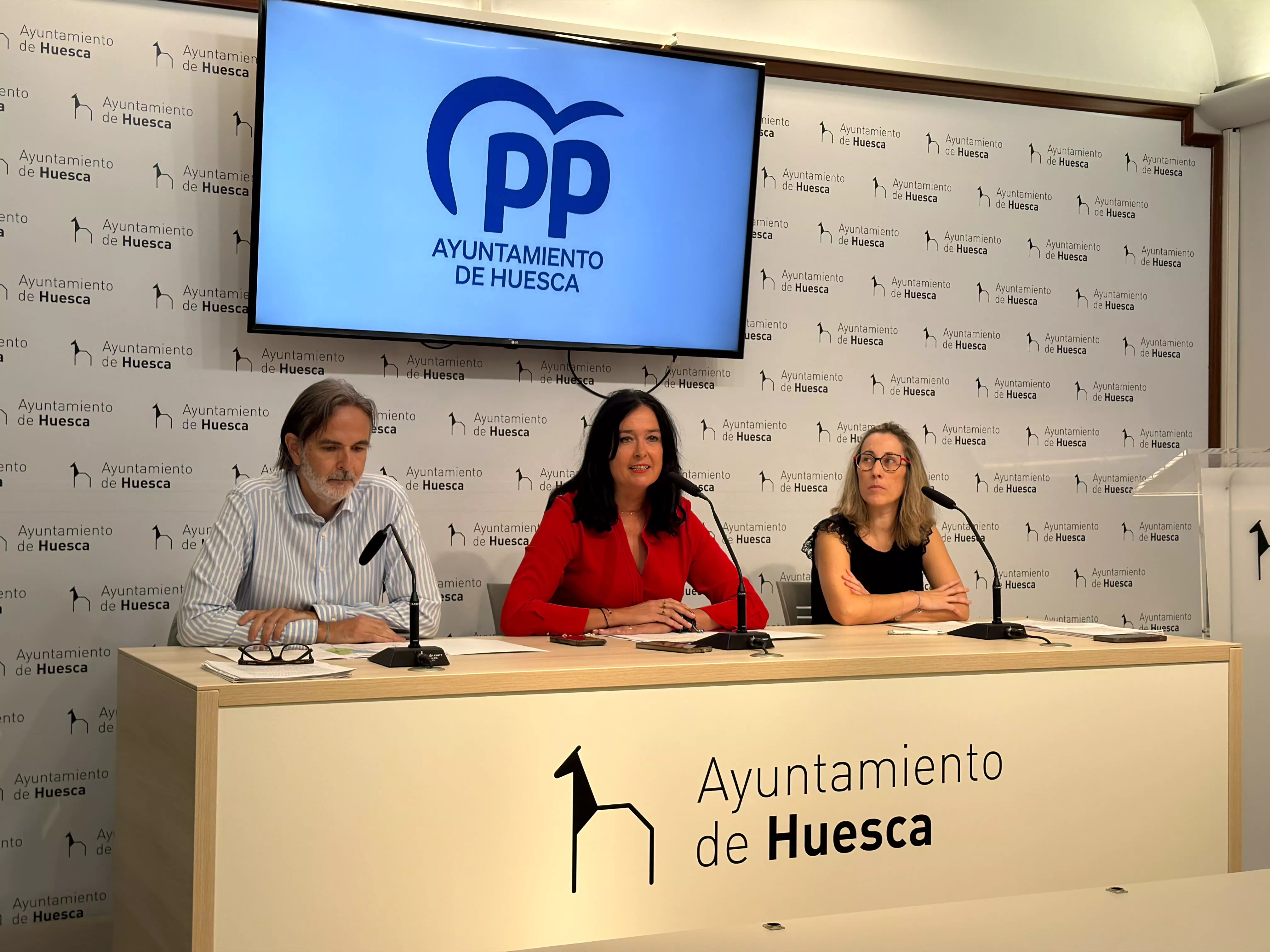 Iván Rodríguez, Lorena Orduna y María José Cuello en la rueda de prensa sobre fondos europeos
