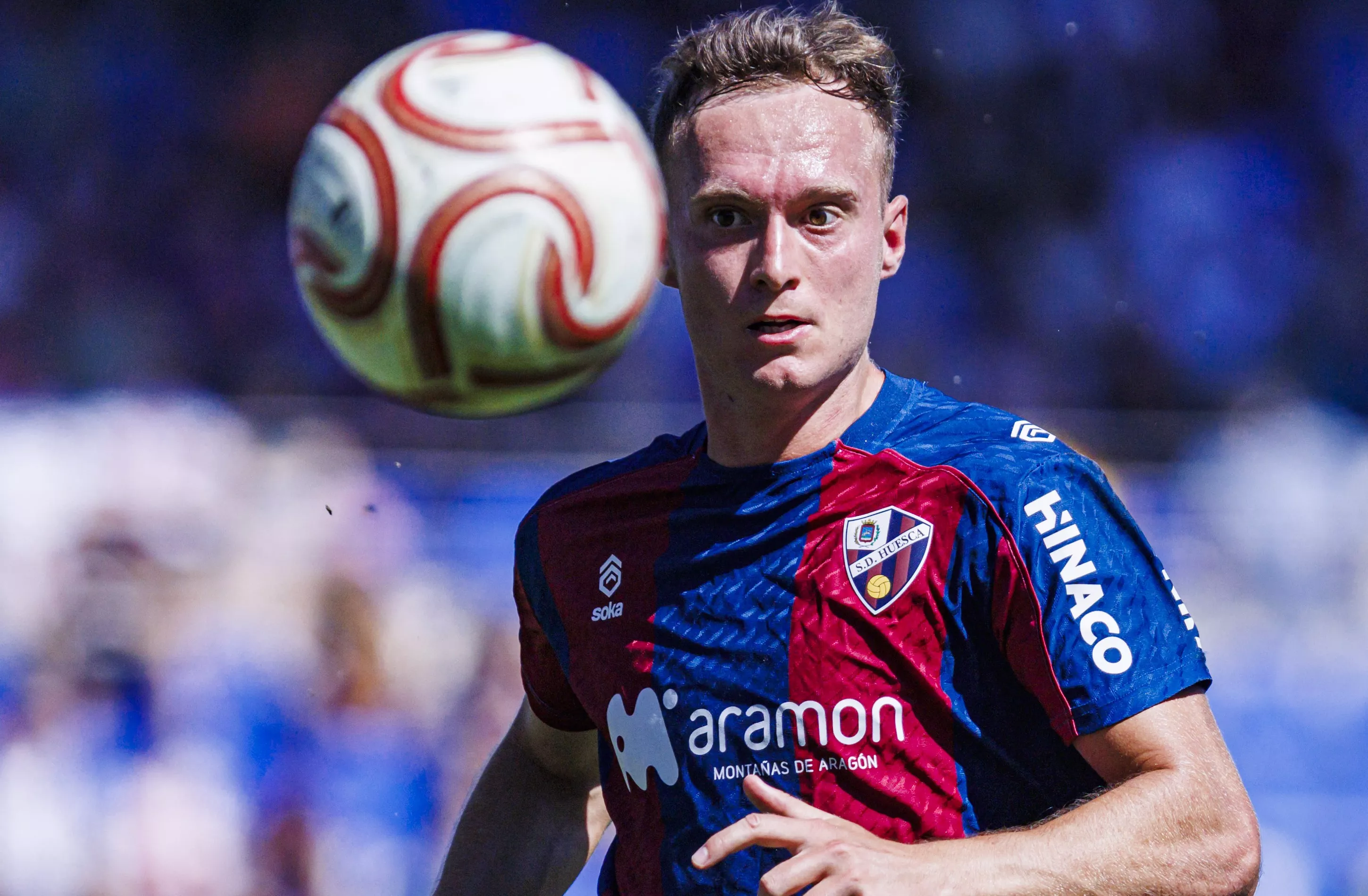 Rafa Tresaco. Dos azulgranas supervivientes del último Águilas FC-SD Huesca.
