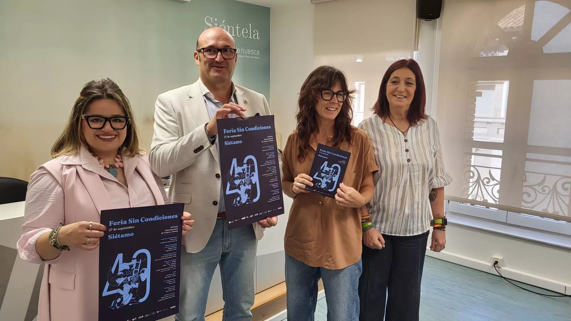 Sonia Latre, Miguel Torres, Merche Albero y Susana Magán en la presentación de la Feria Sin Condiciones