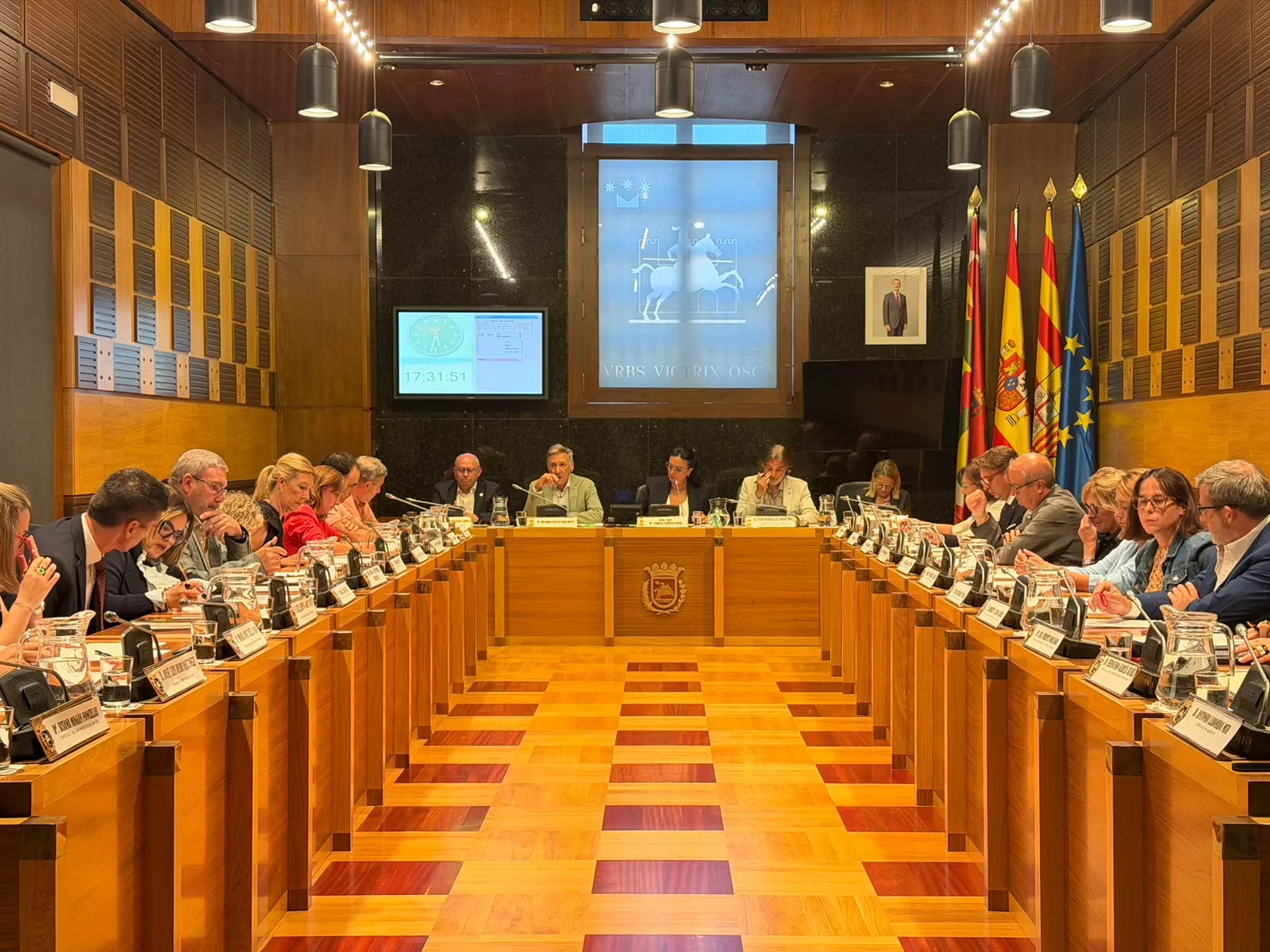 Pleno celebrado este jueves en el Ayuntamiento de Huesca.
