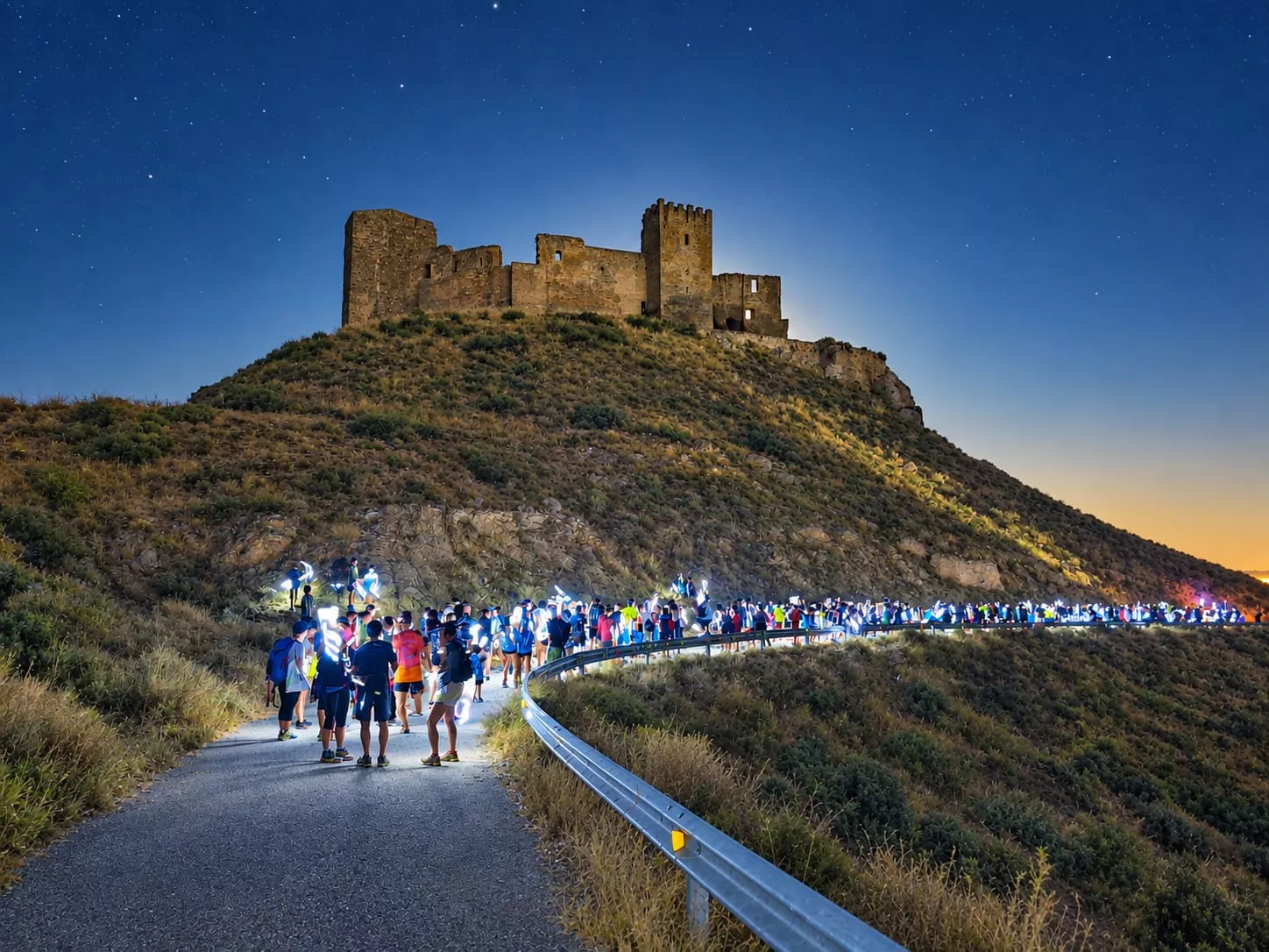 La espectacular y luminosa bajada de antorchas, este año con barras de led.