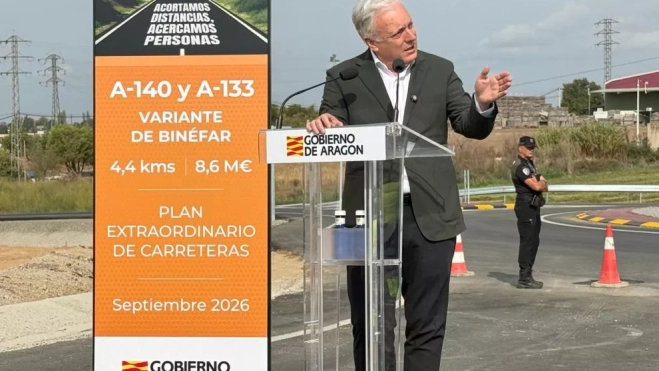 Octavio López en la inauguración de la Variante de Binéfar Octavio López en la inauguración de la Variante de Binéfar