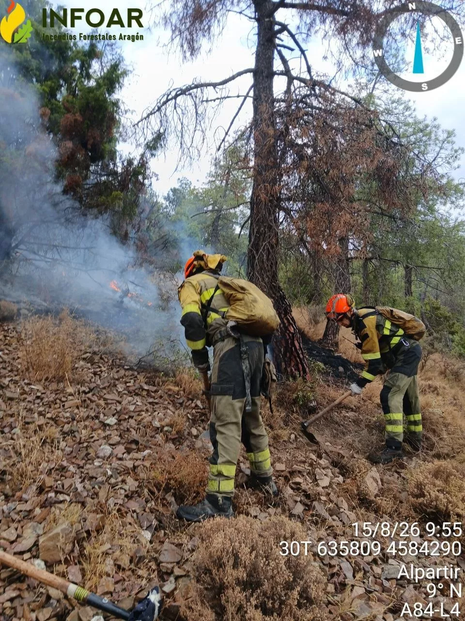 Aragón activa las compensaciones para los agricultores que colaboraron en la extinción de los incendios de este verano.
