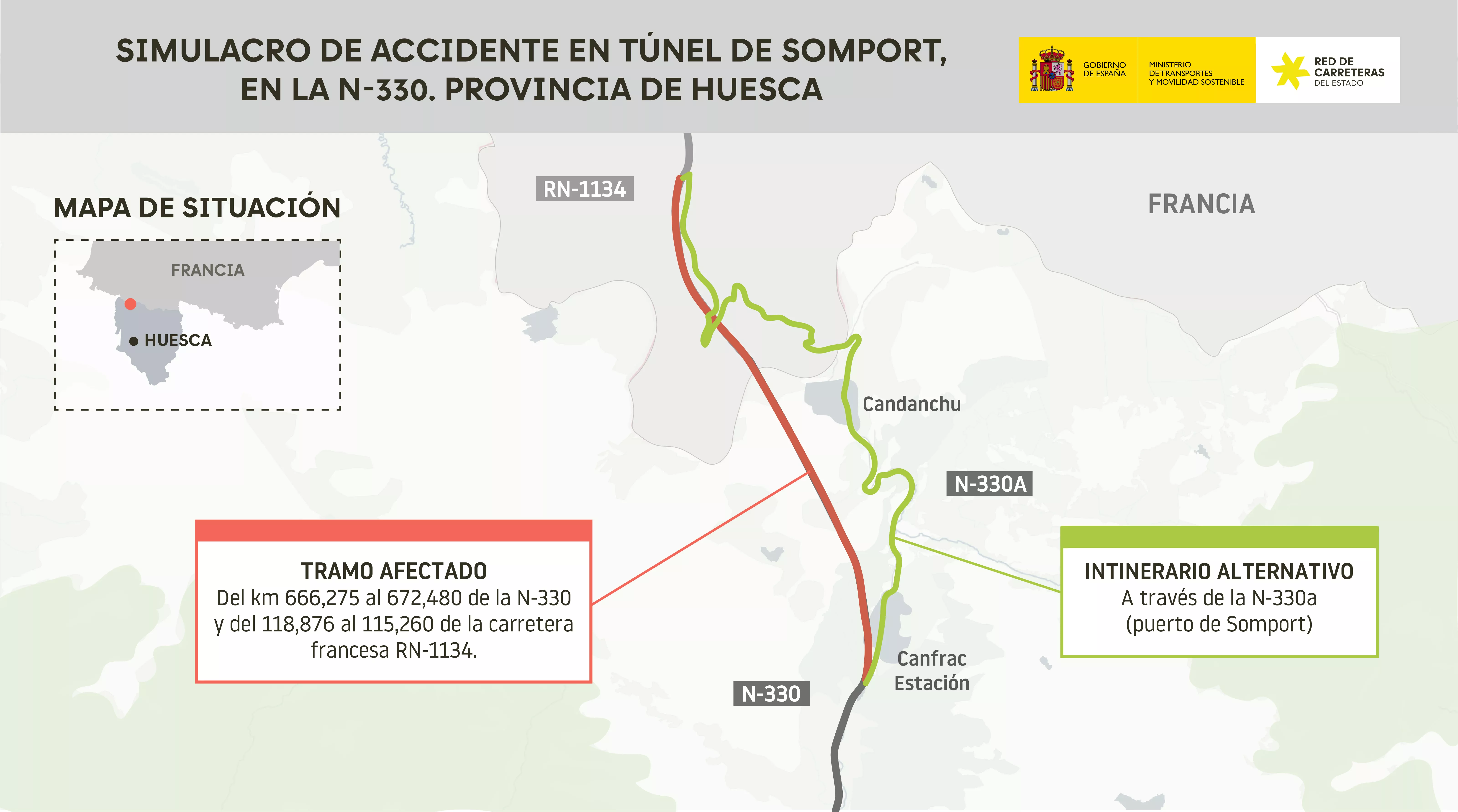 El túnel de Somport se cierra este miércoles durante siete horas por un simulacro de accidente.