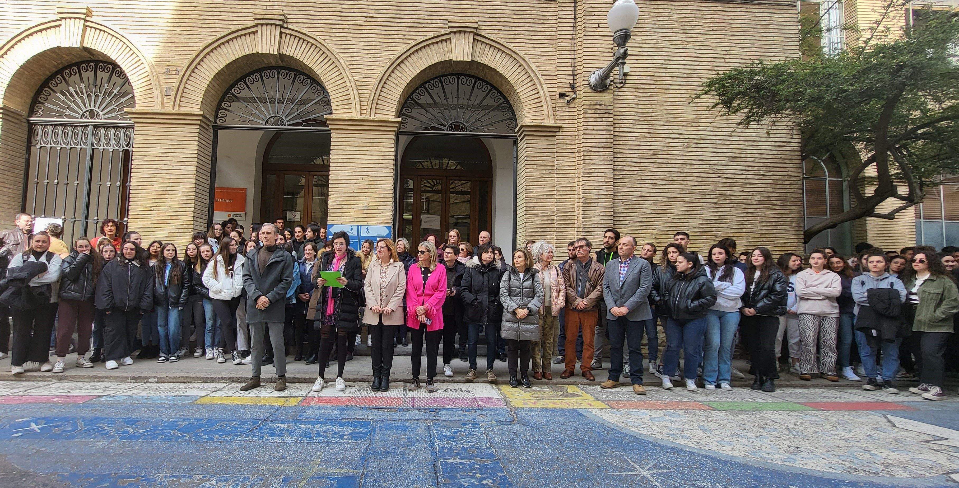 El 8M en el Campus de Huesca de la Universidad de Zaragoza. Foto Myriam Martínez
