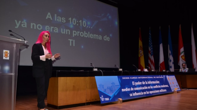 Sandra Bardón ha hablado de la importancia de los ciberejercicios. Sandra Bardón ha hablado de la importancia de los ciberejercicios.