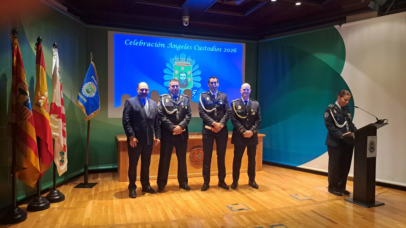 Celebración de la Policía Local de Barbastro de la festividad de los Ángeles Custodios