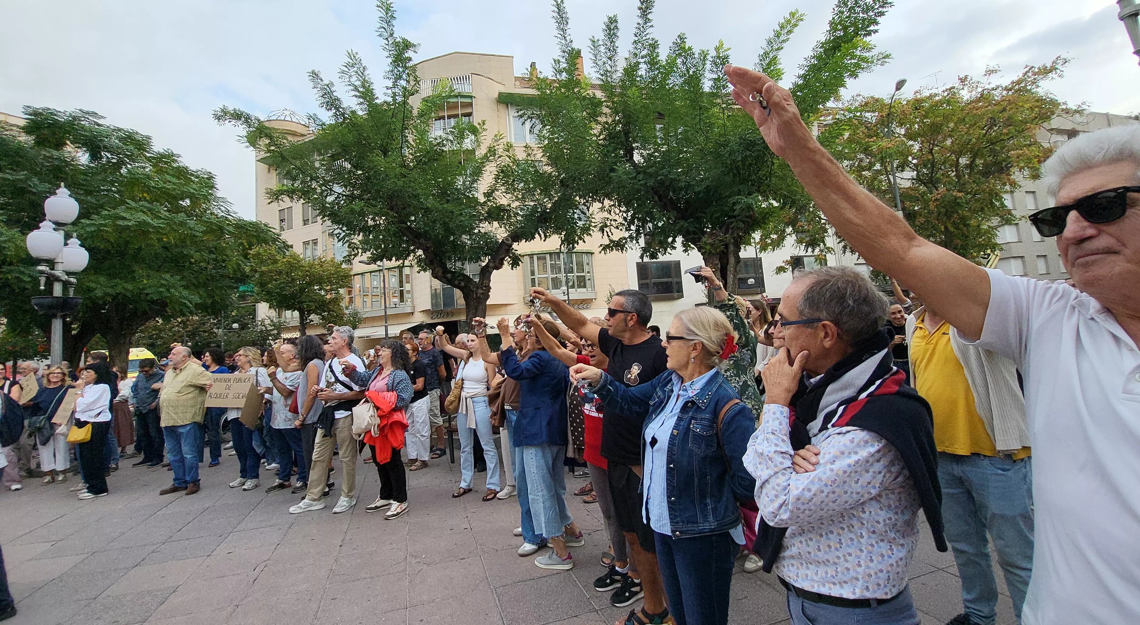 Protesta por la vivienda en Huesca. Foto Mercedes Manterola