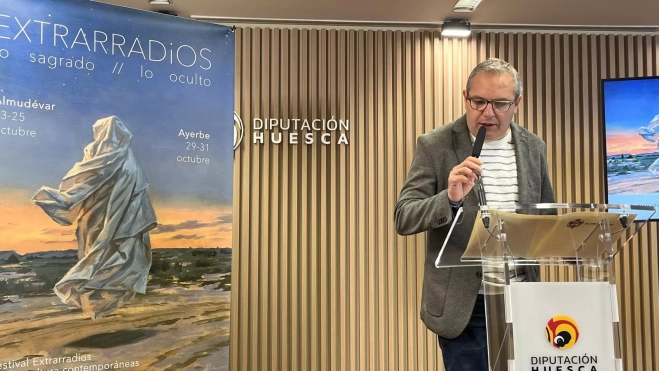 Alberto Martínez, concejal de Cultura del Ayuntamiento de Almudévar. Foto Mercedes Manterola