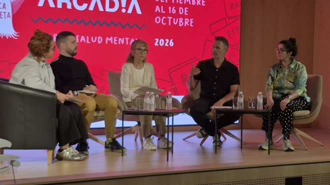 Irene Abad, Joseba Verdugo, Reyes Cortés, Juan Carlos Azón y Viviana Carmona, en la IV Movida Arcadia. Foto Myriam Martínez