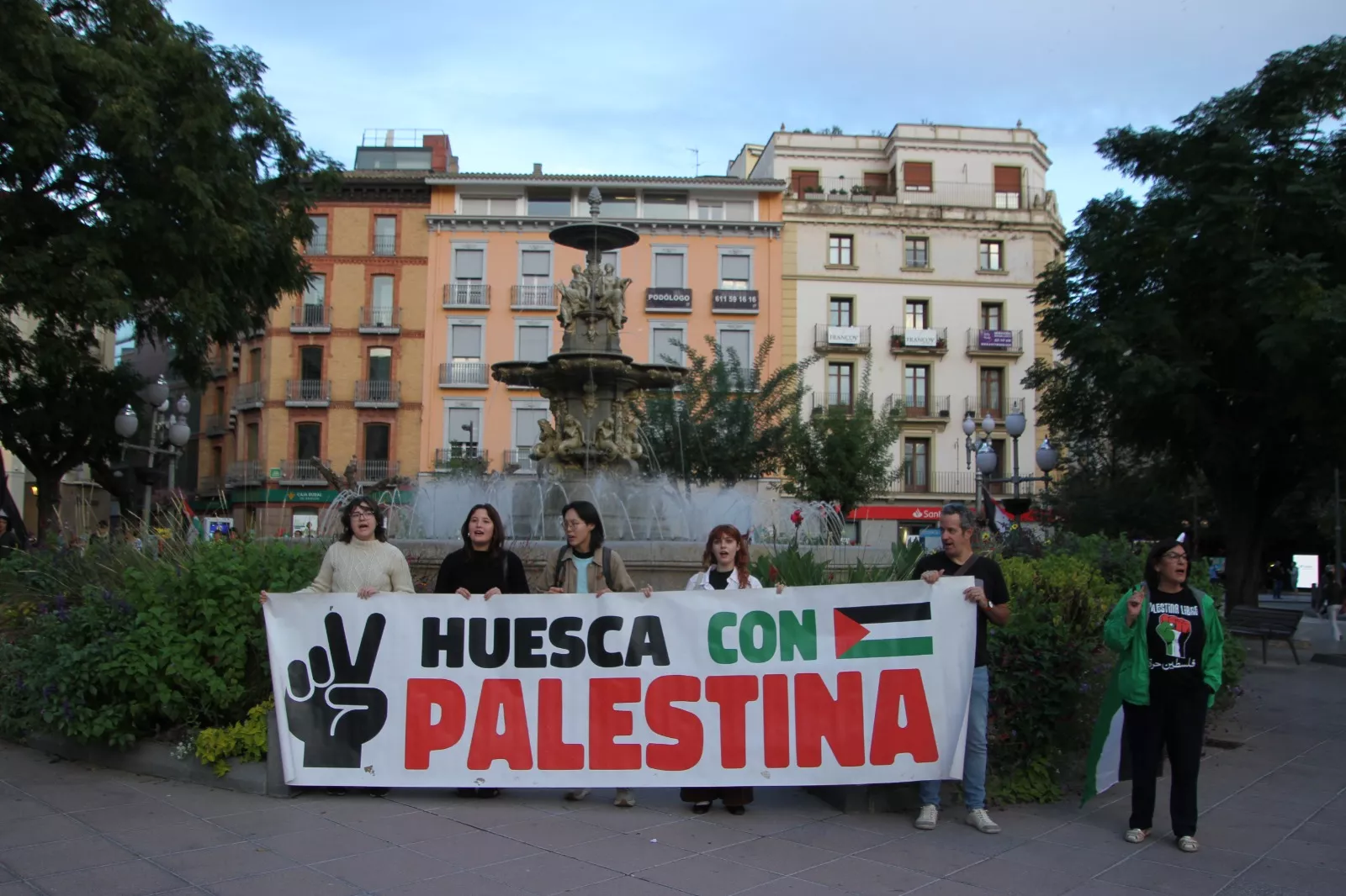 Concentración en apoyo a Palestina en Huesca. Foto: Carlos Neofato