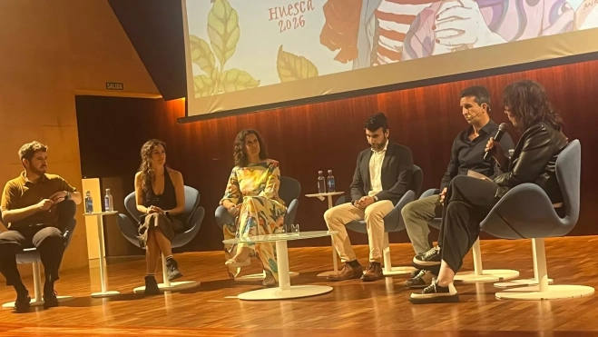 Marc Pujolar, Bárbara Mestanza, Marina Rodríguez, Eduardo y Zapatero. Foto Mercedes Manterola Marc Pujolar, Bárbara Mestanza, Marina Rodríguez, Eduardo y Zapatero. Foto Mercedes Manterola