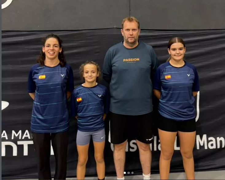 Aitana Díez, Izarbe Ara, Lennart Engel y Lucía Rodríguez en la concentración nacional Sub 13