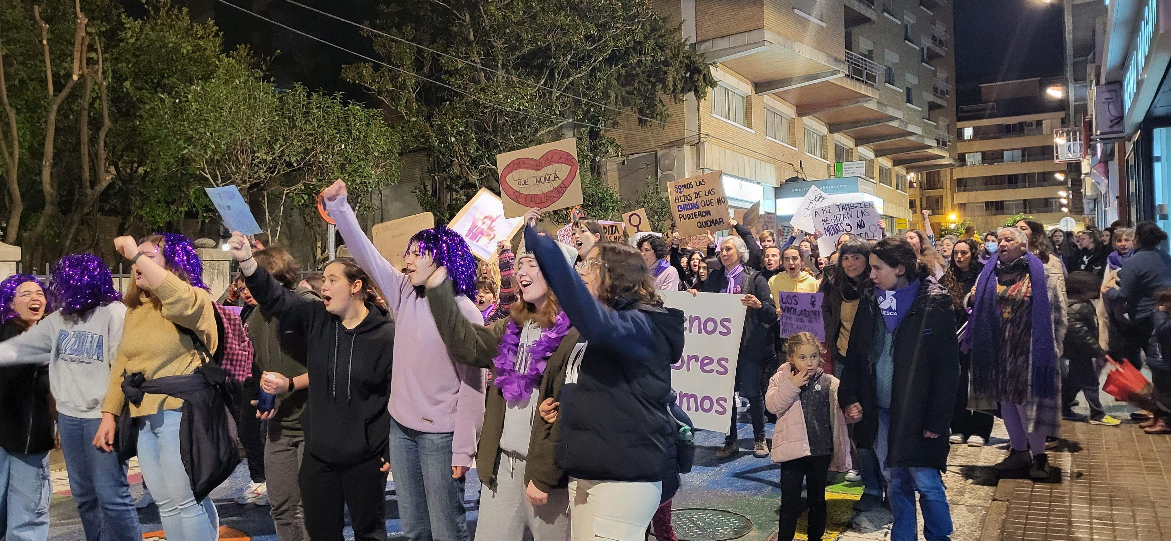 Manifestación por el 8M en Huesca. Foto: Mercedes Manterola