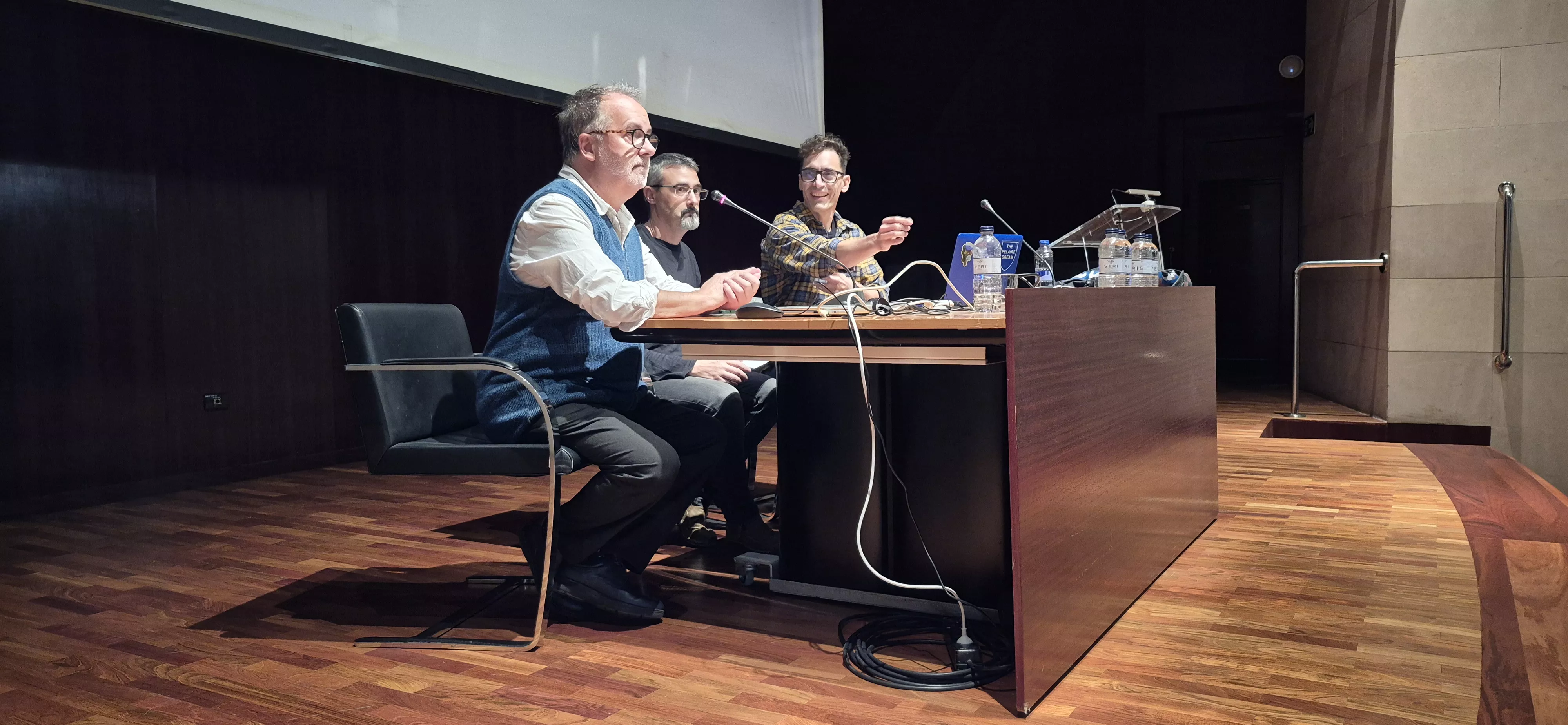 Grassa Toro, David Adiego y Alberto Aragón, en La compañía ilustrada. Foto Myriam Martínez