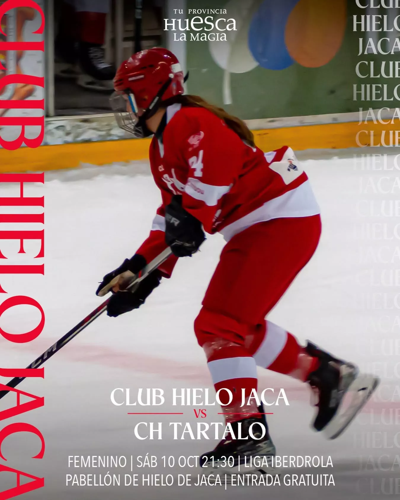 Cartel de los partidos del fin de semana del Club Hielo Jaca.