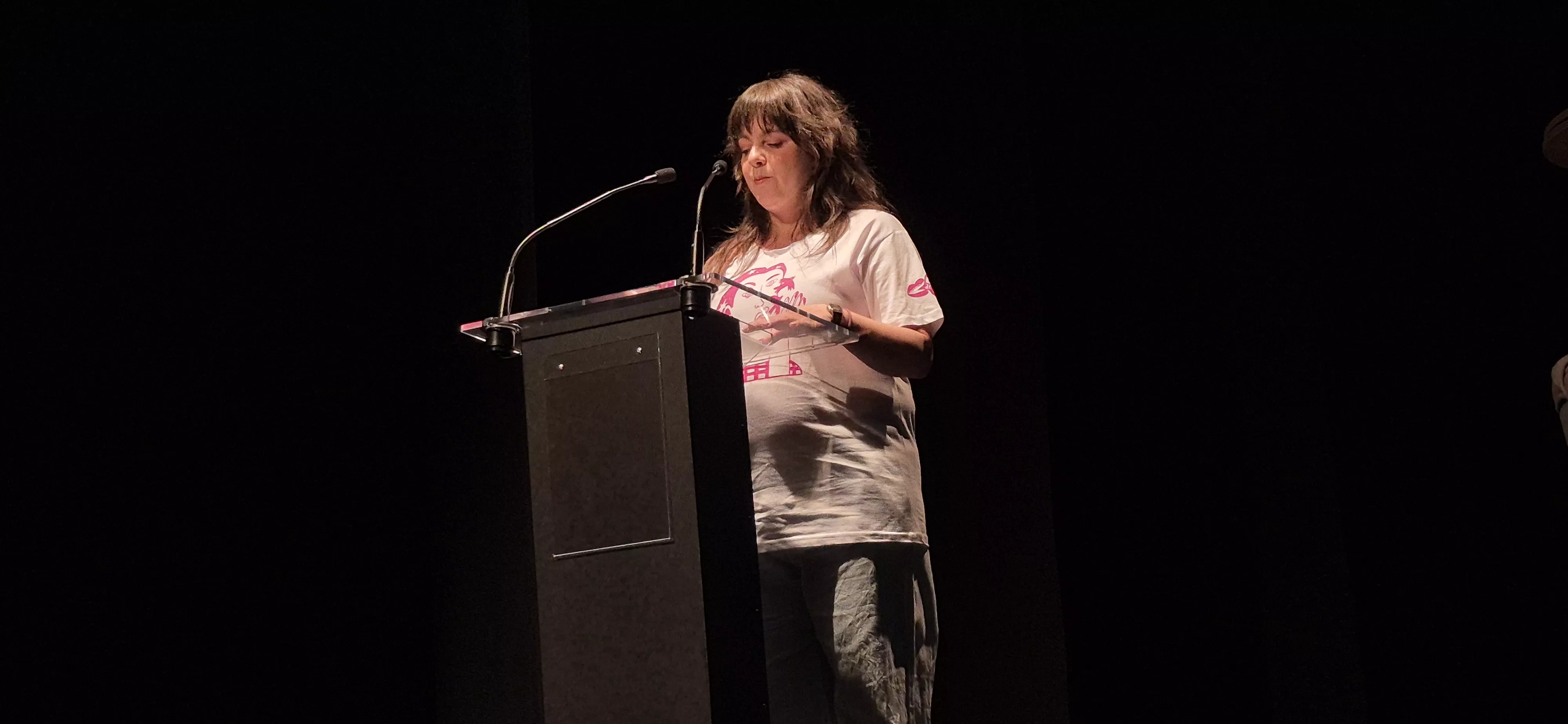 Asunta López. Programa en directo de "Locas de qué" con Tania Lamarca. Foto Myriam Martínez