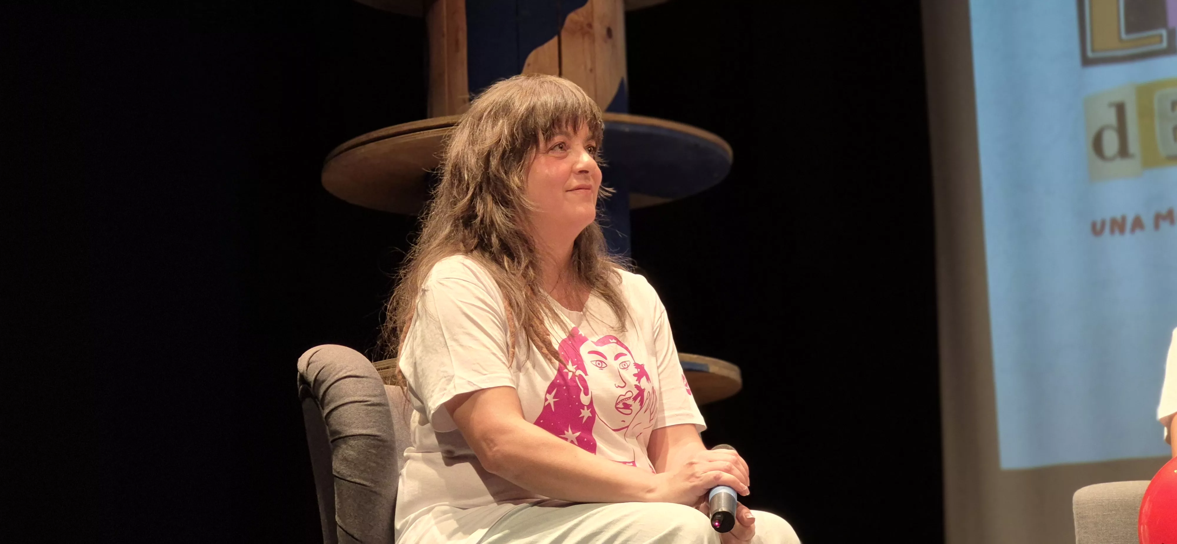 Asunta López. Programa en directo de "Locas de qué" con Tania Lamarca. Foto Myriam Martínez
