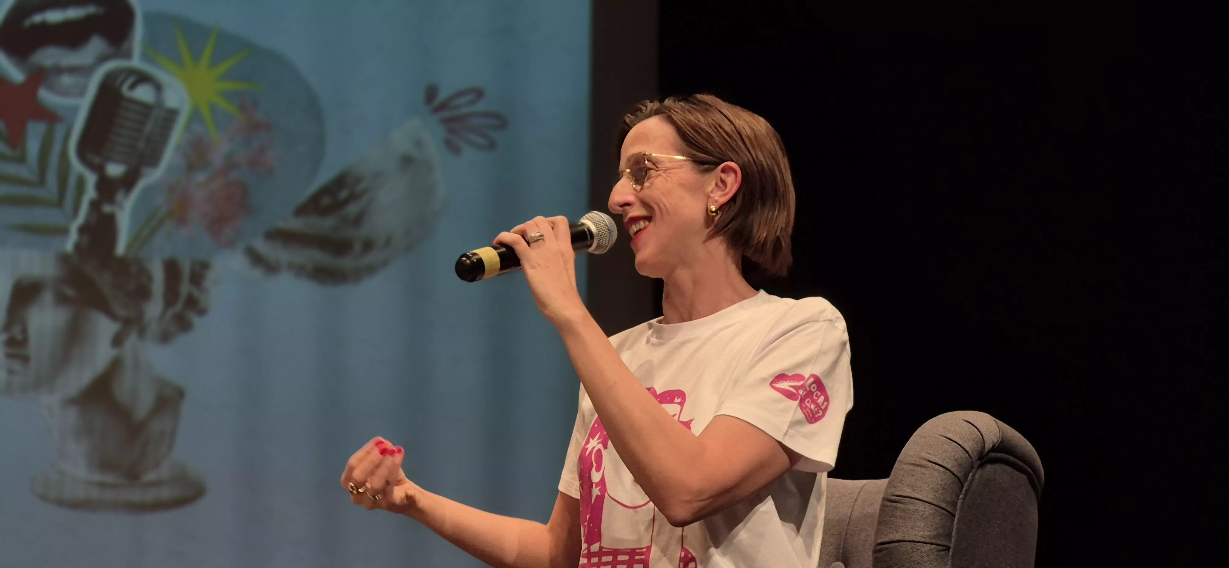 Ana Rosa Maza. Programa en directo de "Locas de qué" con Tania Lamarca. Foto Myriam Martínez