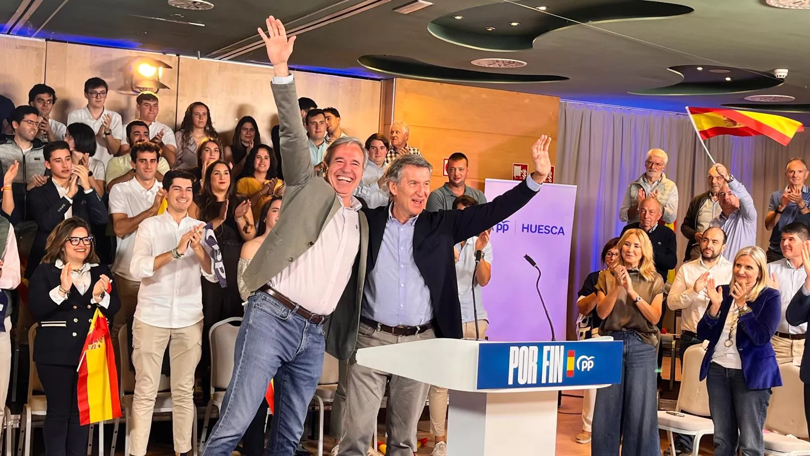 Acto público de Alberto Núñez Feijóo en Huesca. Foto Mercedes Manterola