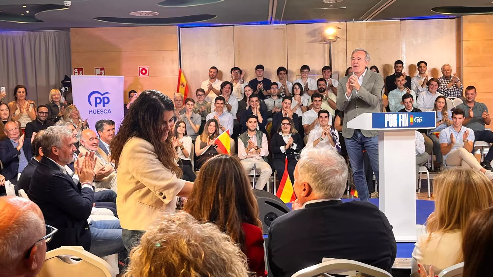 Acto público de Alberto Núñez Feijóo en Huesca. Foto Mercedes Manterola