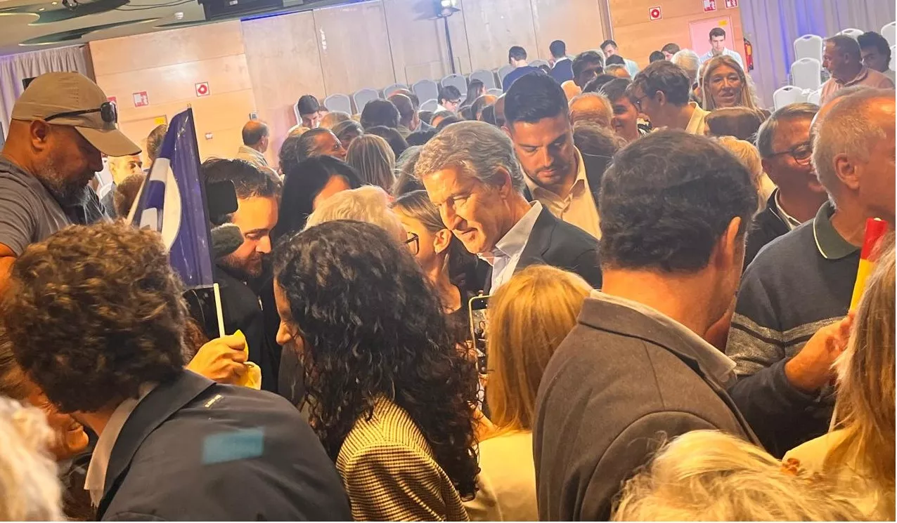 Acto público de Alberto Núñez Feijóo en Huesca. Foto Mercedes Manterola