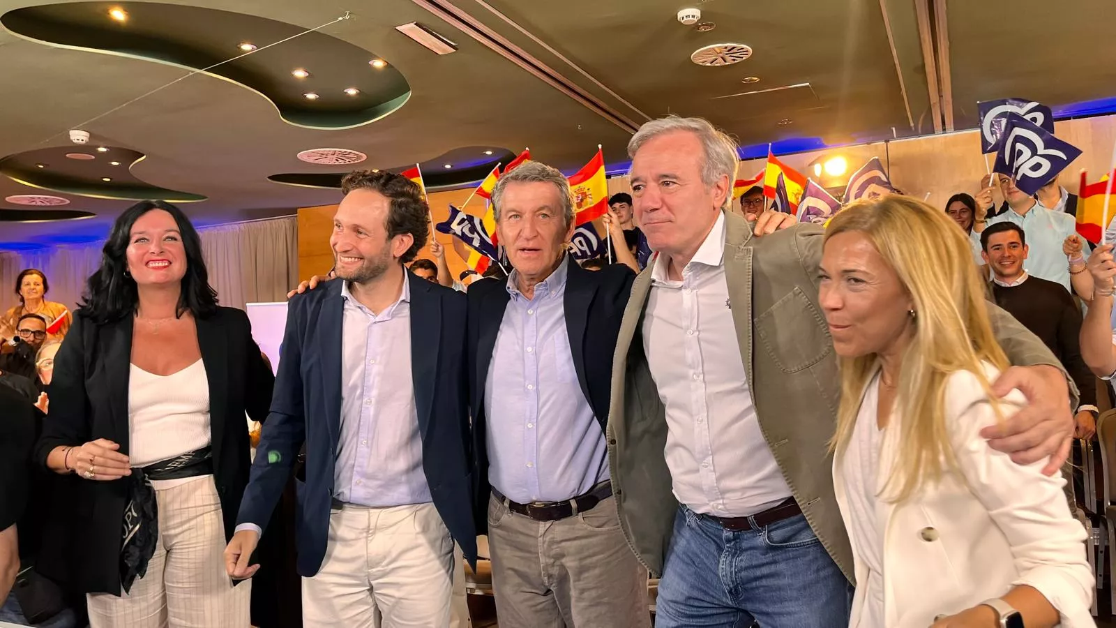 Acto público de Alberto Núñez Feijóo en Huesca. Foto Mercedes Manterola