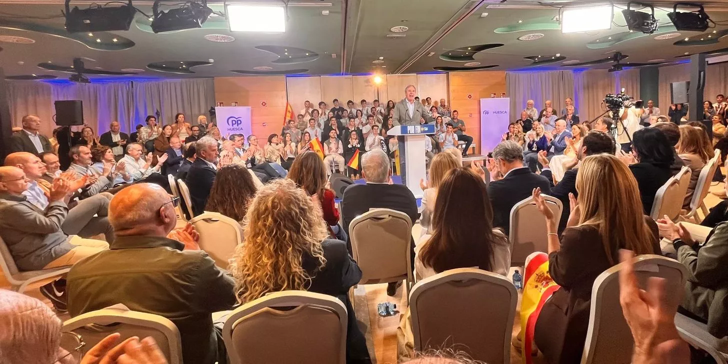Acto público de Alberto Núñez Feijóo en Huesca. Foto Mercedes Manterola