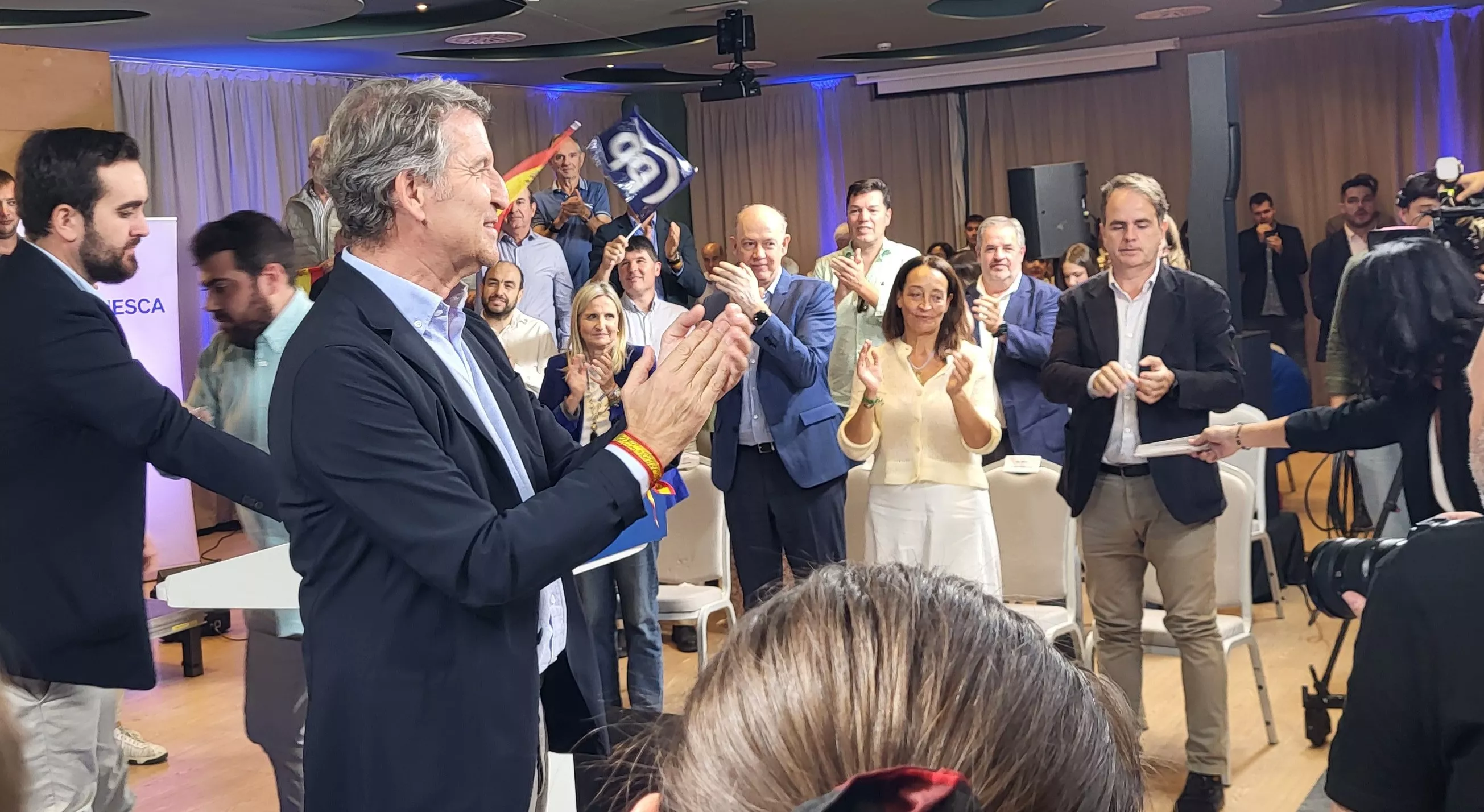 Acto público de Alberto Núñez Feijóo en Huesca. Foto Mercedes Manterola