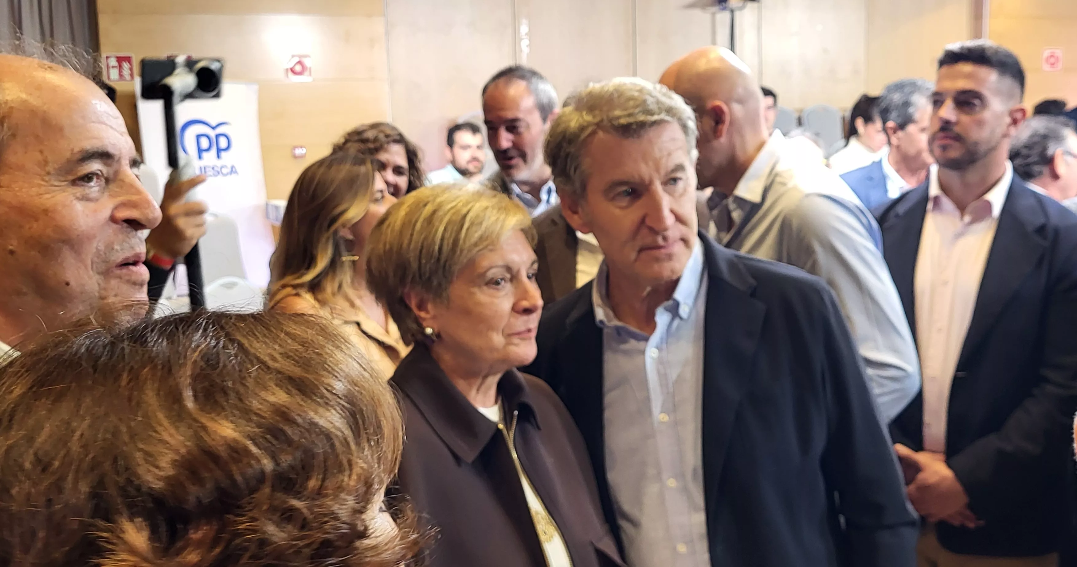 Acto público de Alberto Núñez Feijóo en Huesca. Foto Mercedes Manterola
