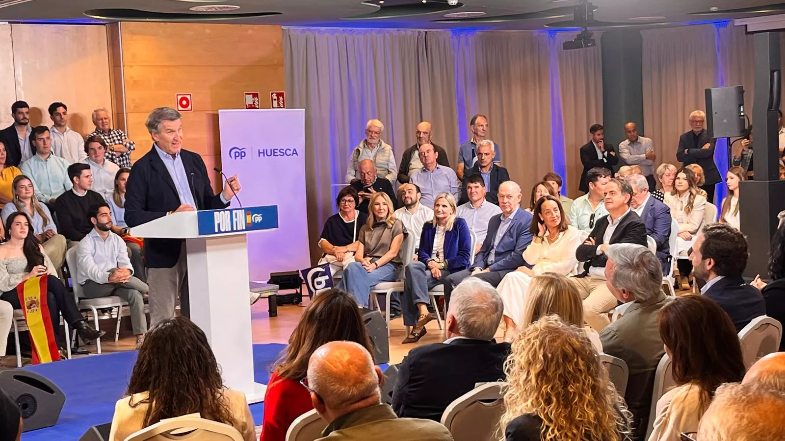 Acto público de Alberto Núñez Feijóo en Huesca. Foto Mercedes Manterola
