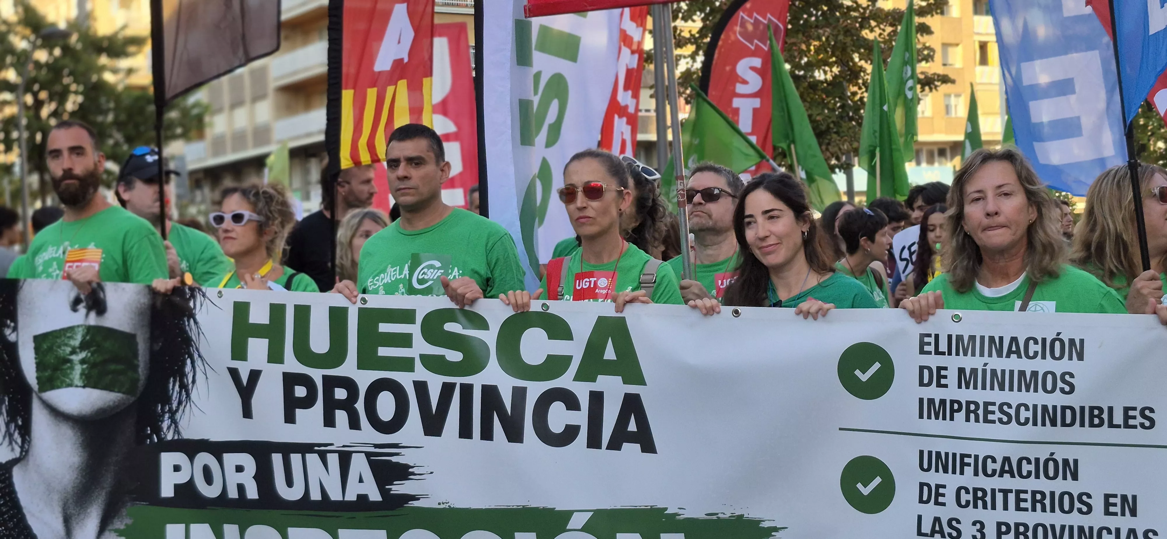 Manifestación de educación en Huesca. Foto Myriam Martínez
