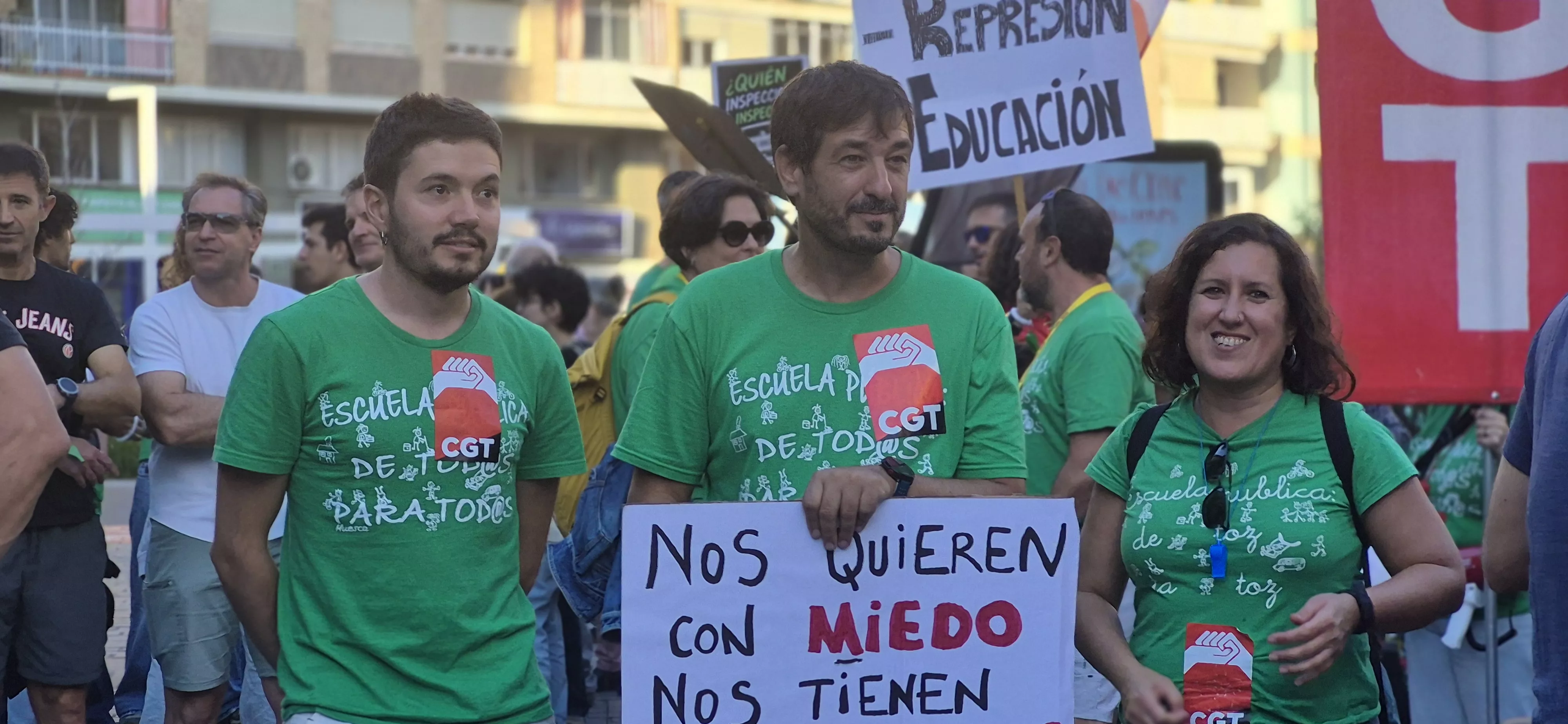 Manifestación de educación en Huesca. Foto Myriam Martínez