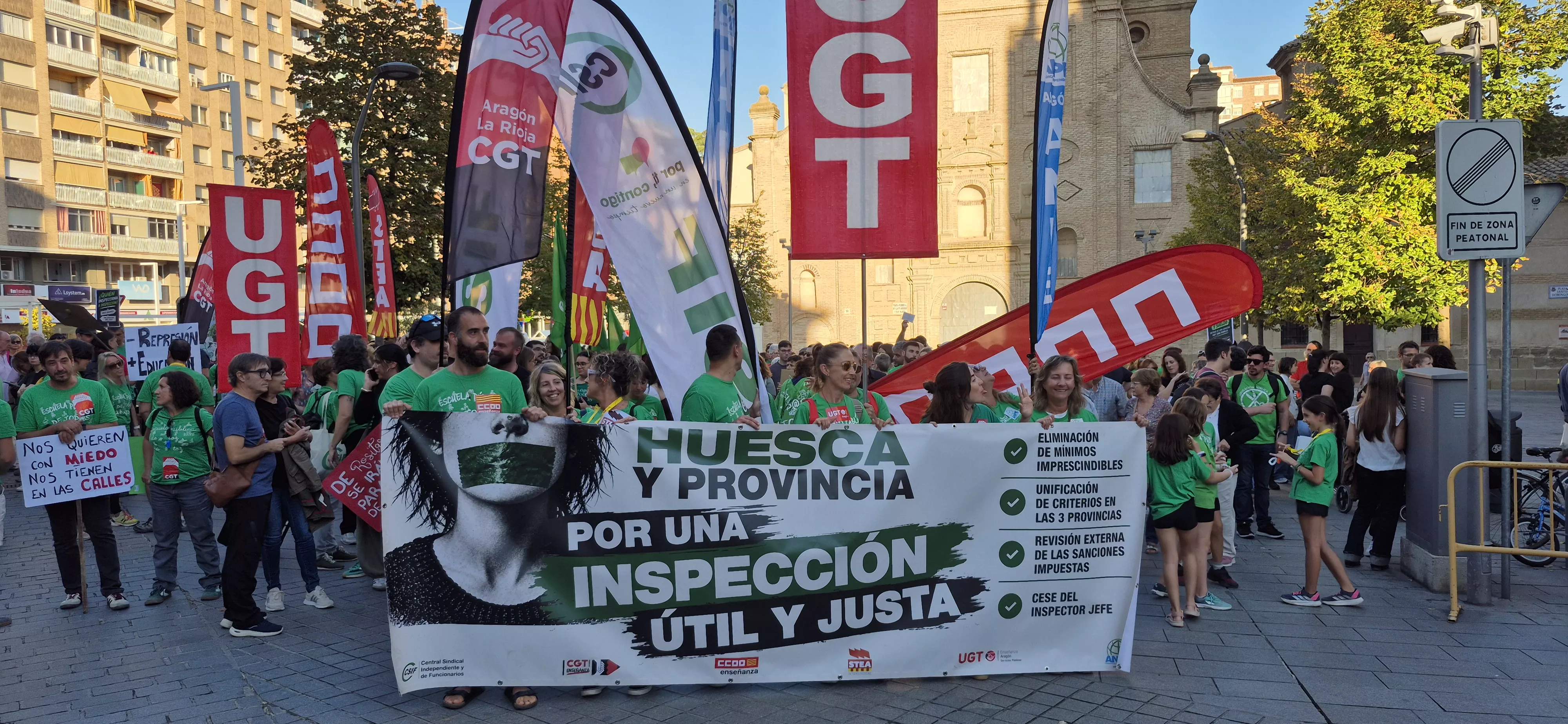 Manifestación de educación en Huesca. Foto Myriam Martínez