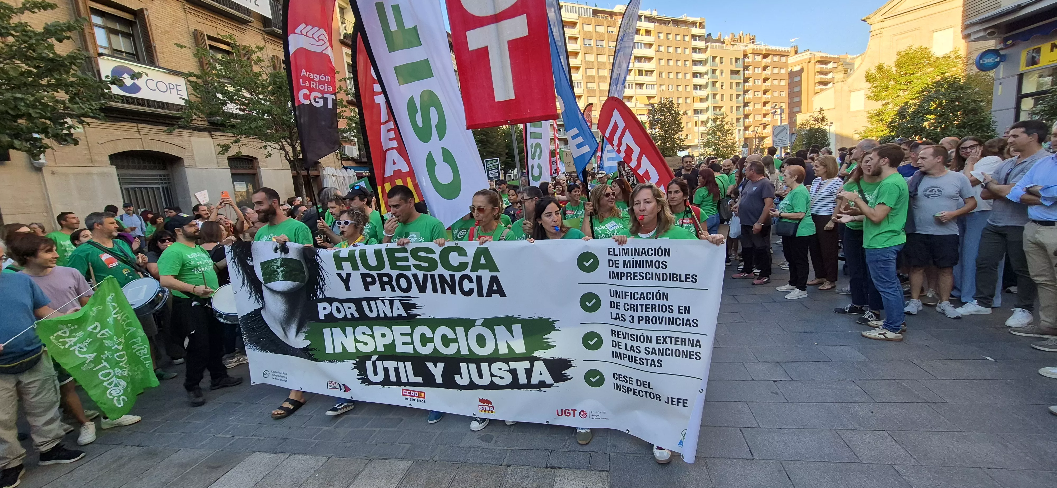 Manifestación de educación en Huesca. Foto Myriam Martínez