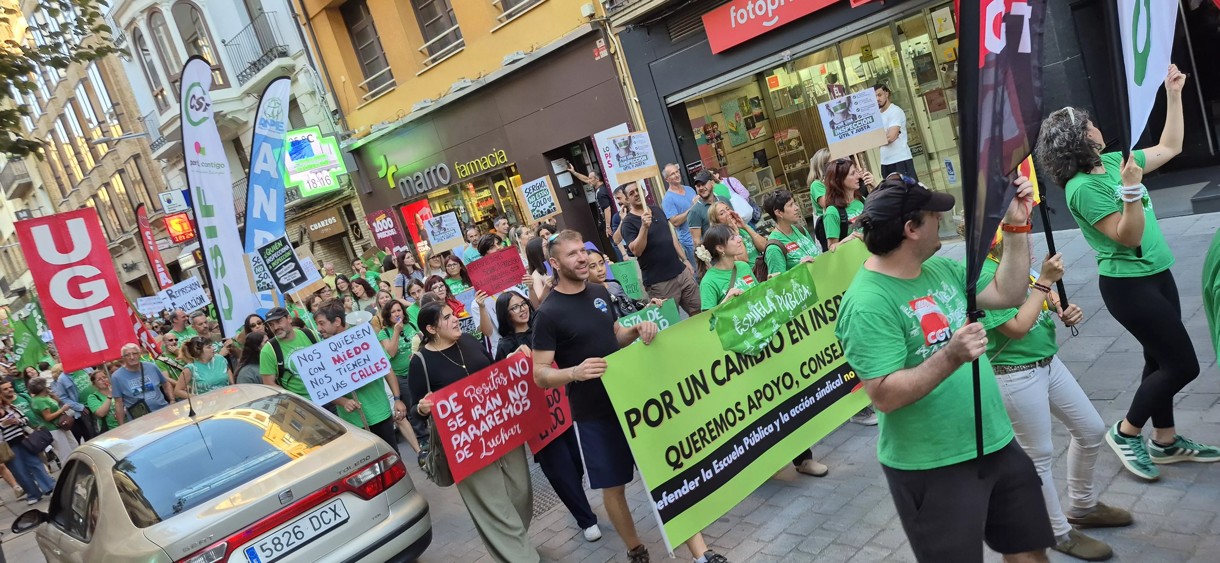 Manifestación de educación en Huesca. Foto Myriam Martínez