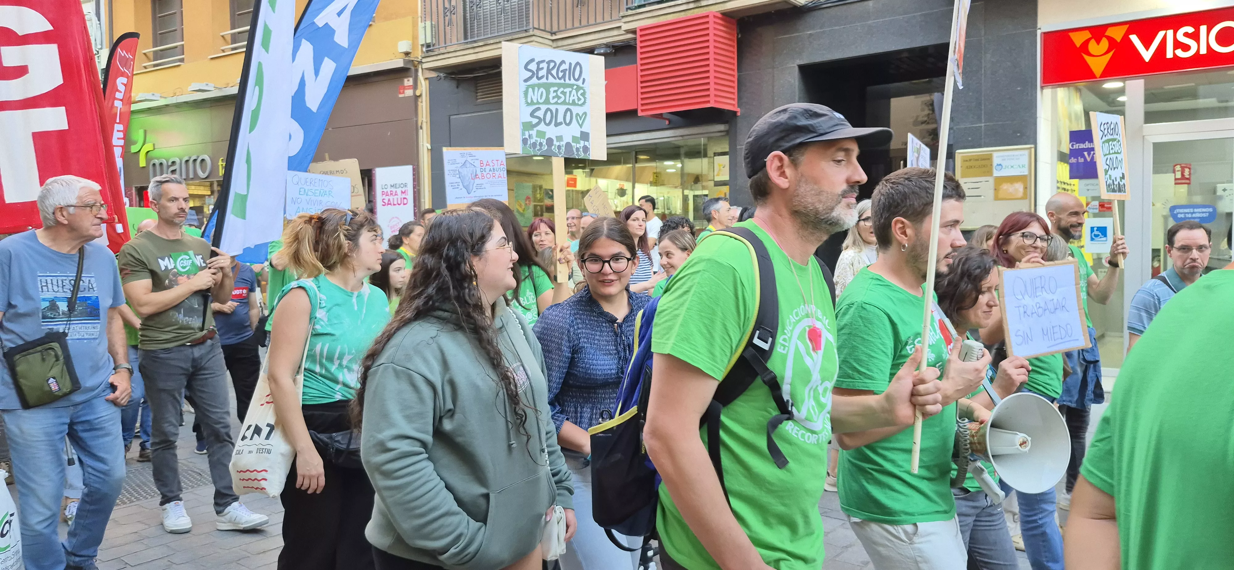 Manifestación de educación en Huesca. Foto Myriam Martínez